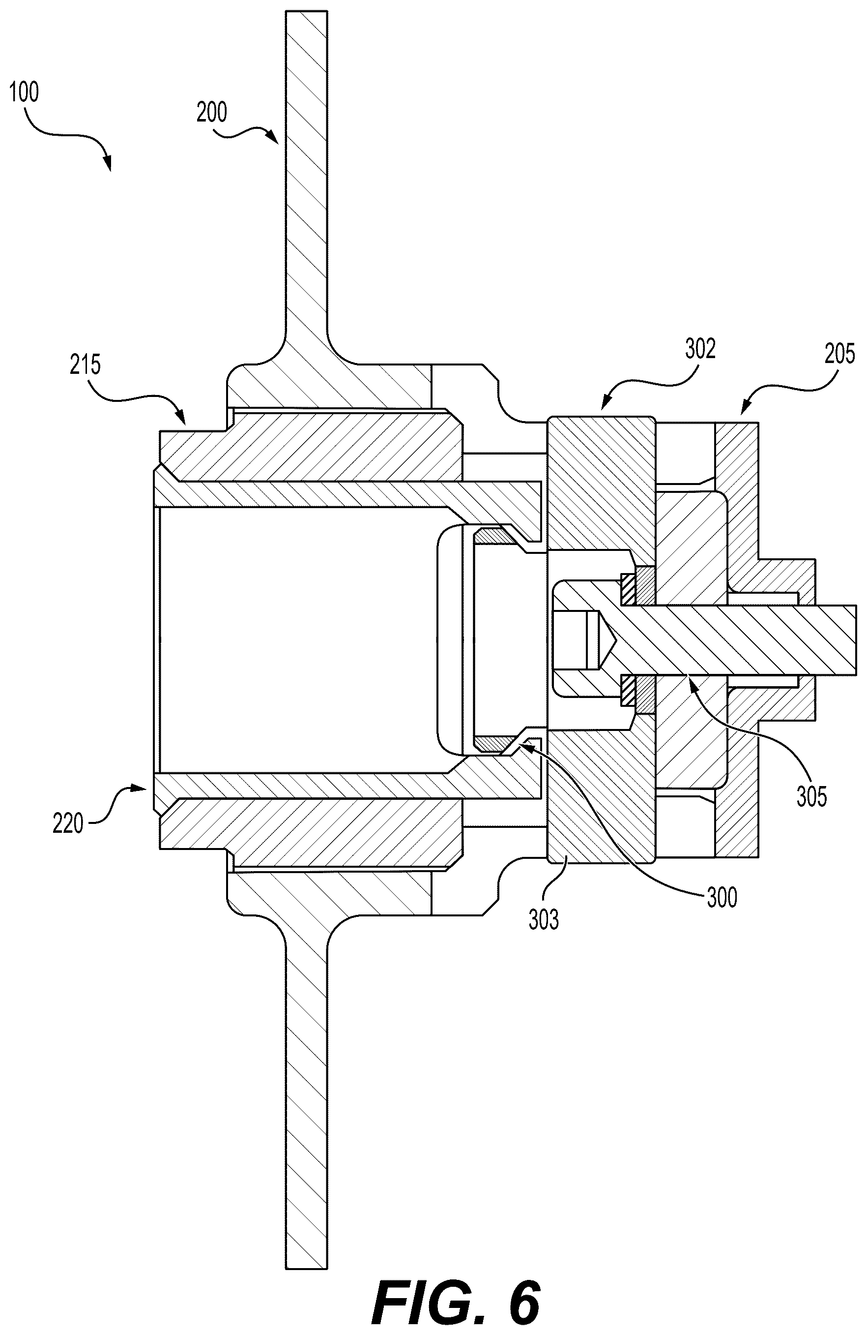 Patent US12480331 Figure 6 – Shear pin latch receptacle assembly for aircraft doors