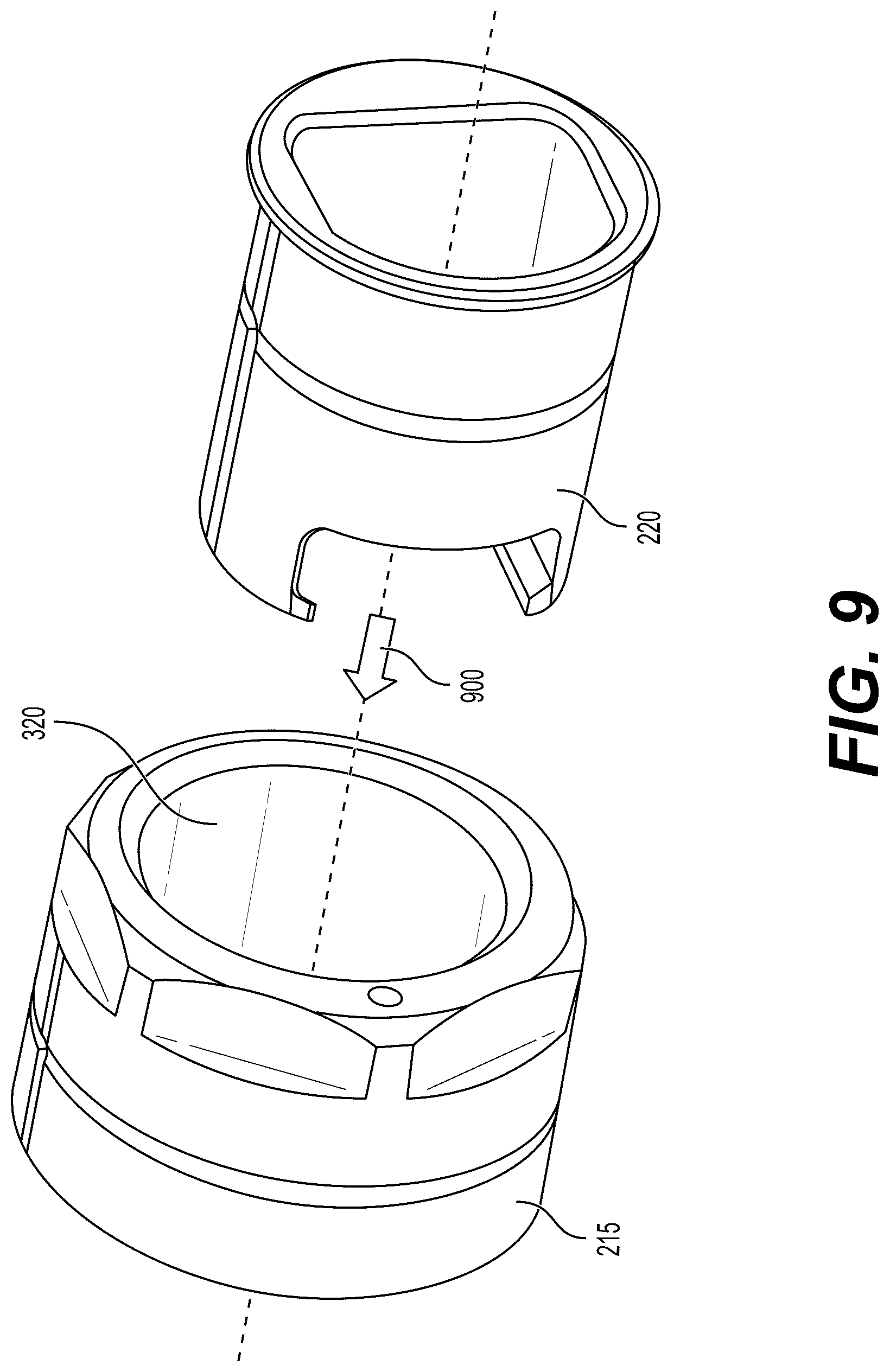 Patent US12480331 Figure 9 – Shear pin latch receptacle assembly for aircraft doors