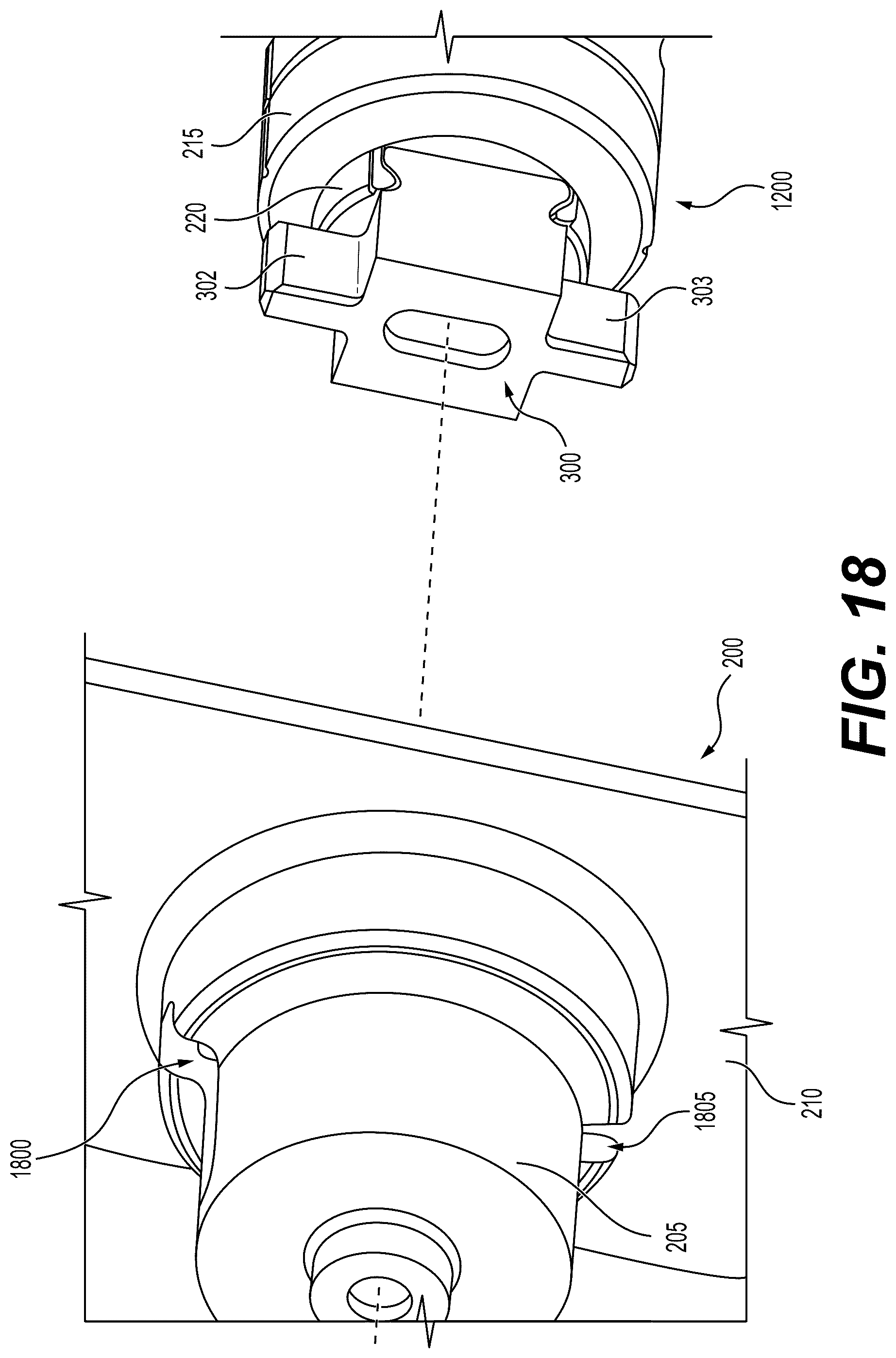 Patent US12480331 Figure 17 – Shear pin latch receptacle assembly for aircraft doors