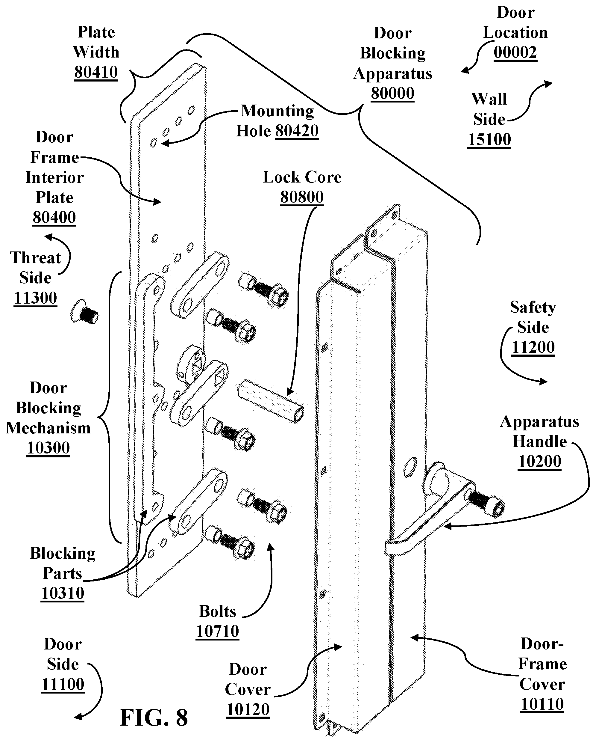 Patent US12480332 Figure 11 – Systems and methods for preventing the opening of a door by unauthorized personnel