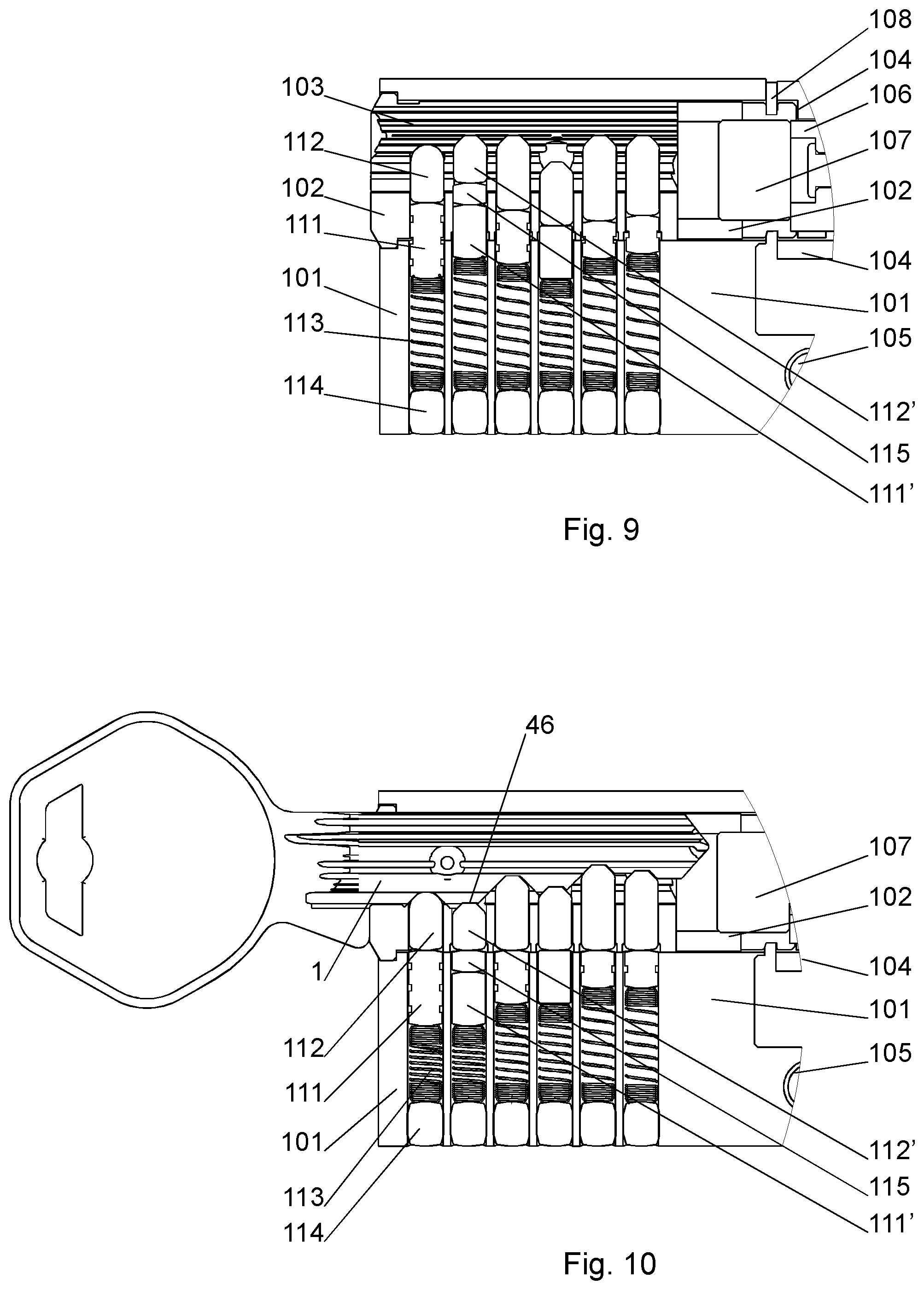 Patent US12480334 Figure 7 – Flat key for a locking cylinder