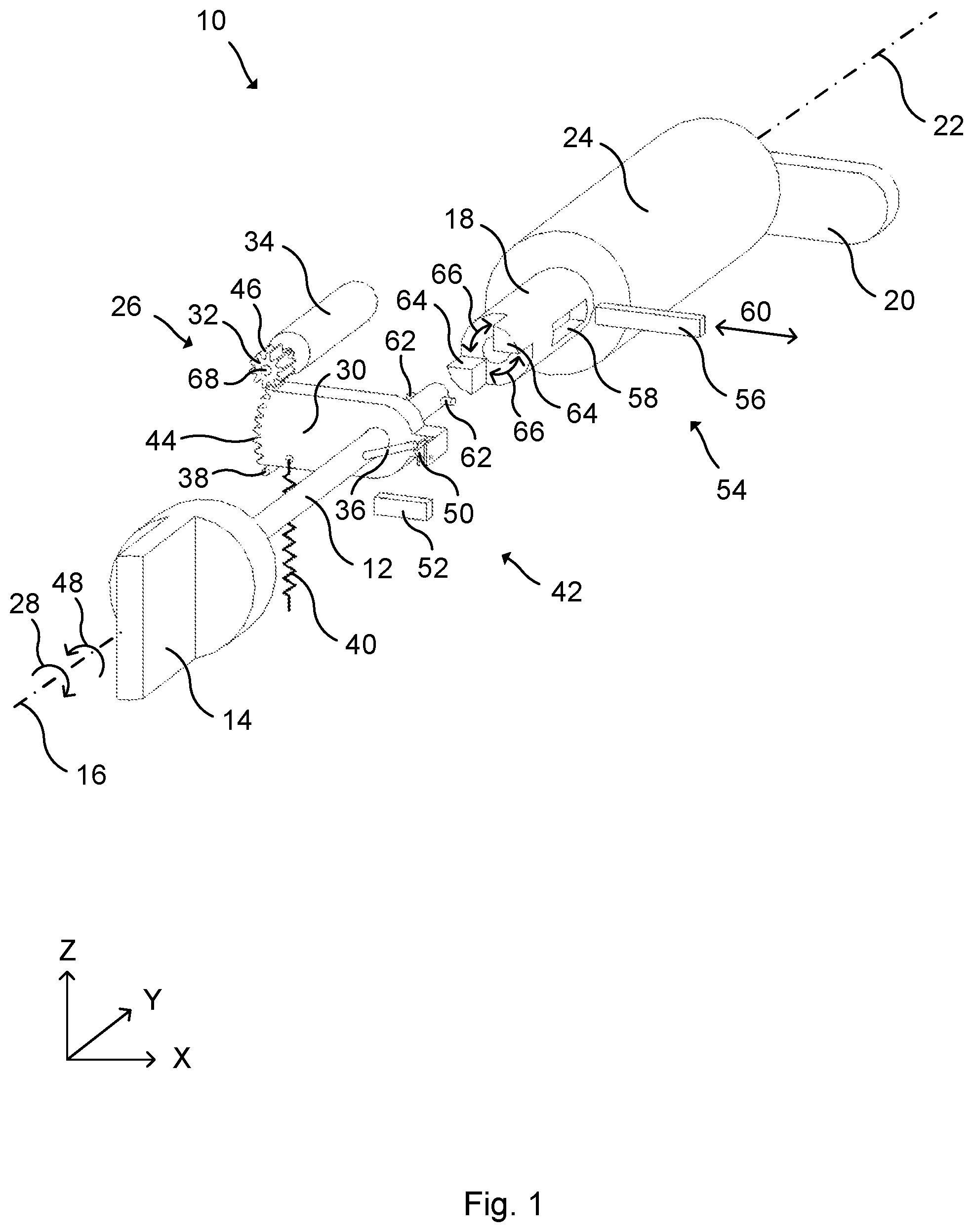 Patent US12480338 Figure 1 – Lock device for an electronic locking system, electronic locking system and method
