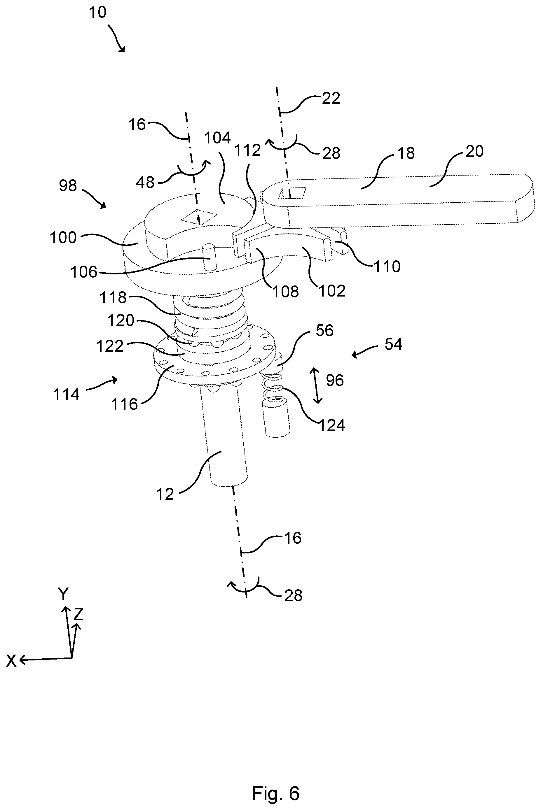 Patent US12480338 Figure 6 – Lock device for an electronic locking system, electronic locking system and method