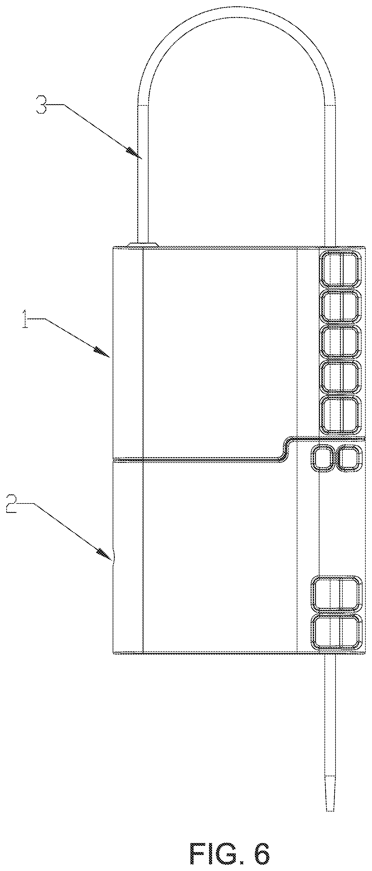 Patent US12480340 Figure 6 – Locator for cable lock