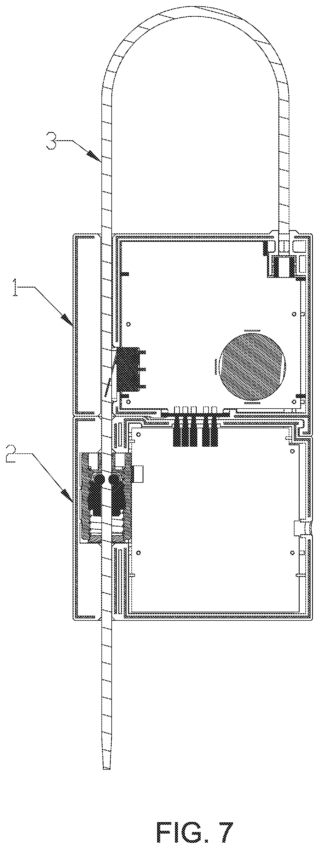 Patent US12480340 Figure 7 – Locator for cable lock