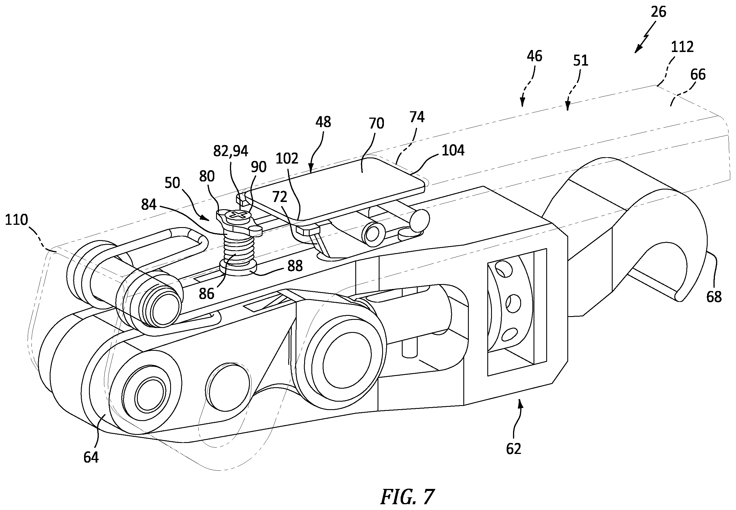 Patent US12480342 Figure 6 – Aircraft latch assembly with lock