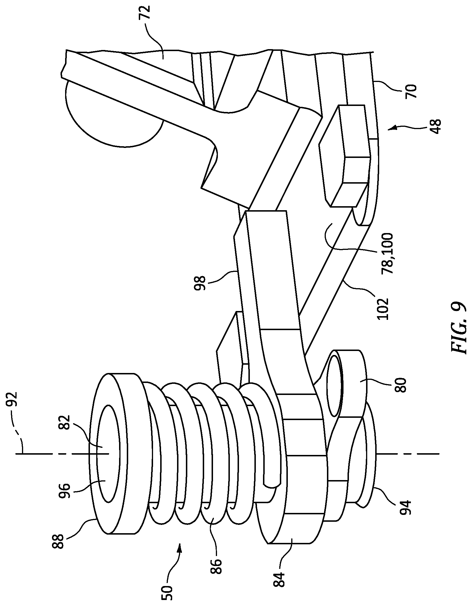 Patent US12480342 Figure 8 – Aircraft latch assembly with lock
