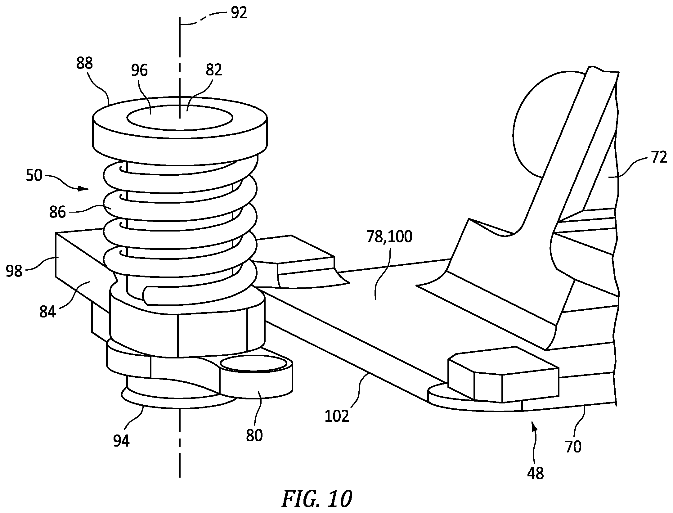 Patent US12480342 Figure 9 – Aircraft latch assembly with lock