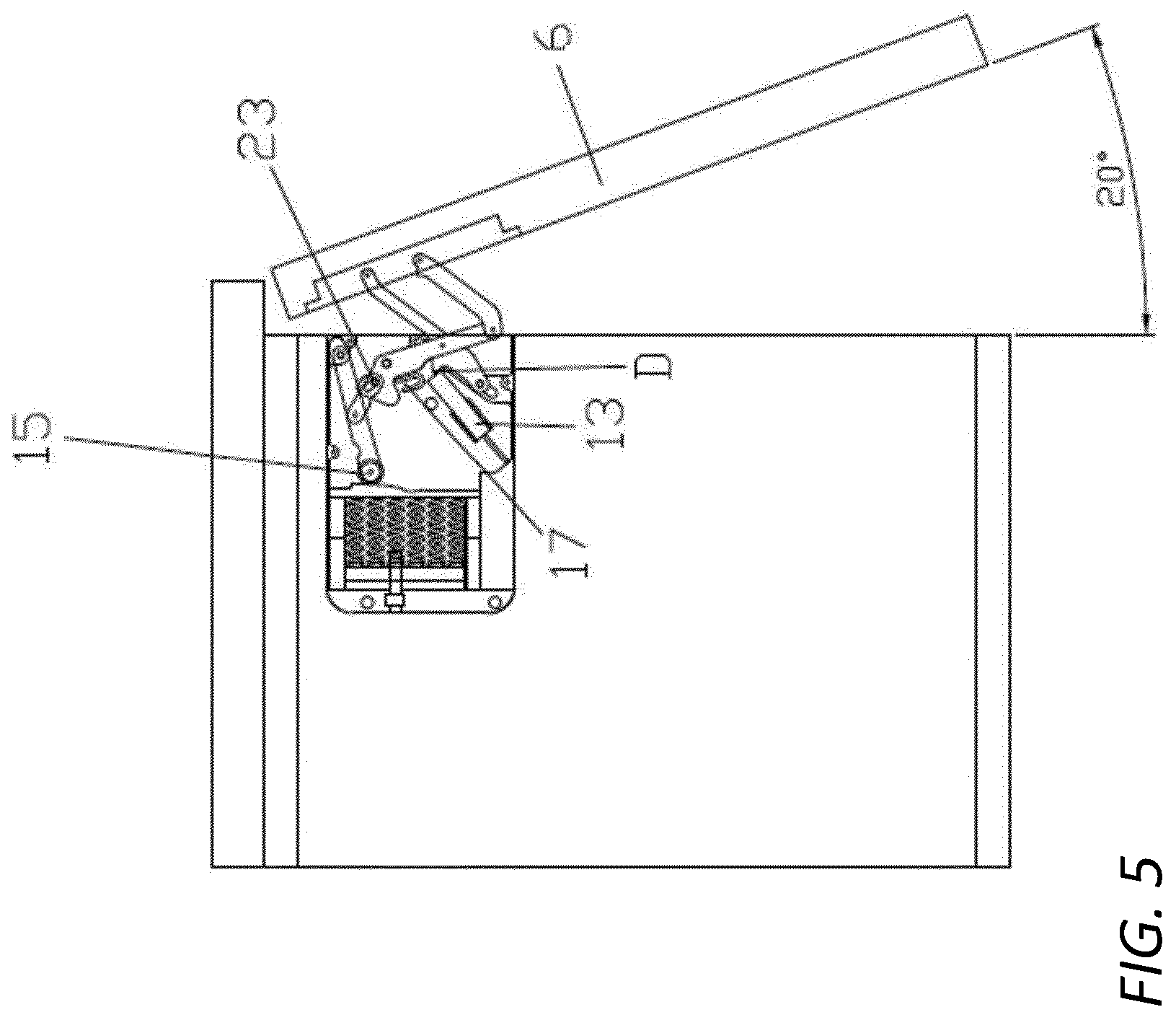Patent US12480347 Figure 5 – Mechanism of movement of an upward-tilting door
