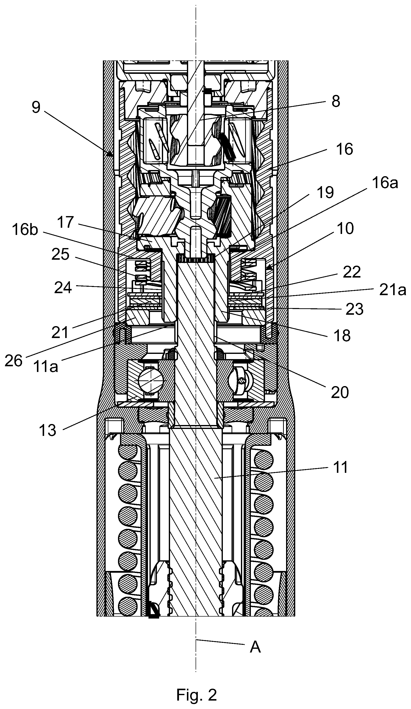 Patent US12480350 Figure 2 – Drive device for an adjustable vehicle flap
