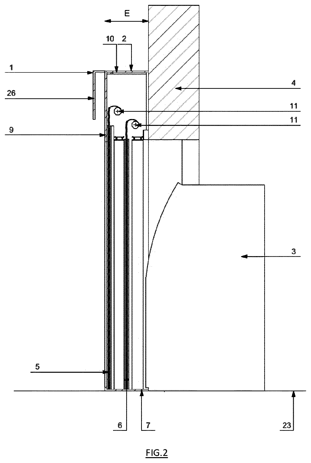 Patent US12480353 Figure 2 – Protective device for an element to be secured