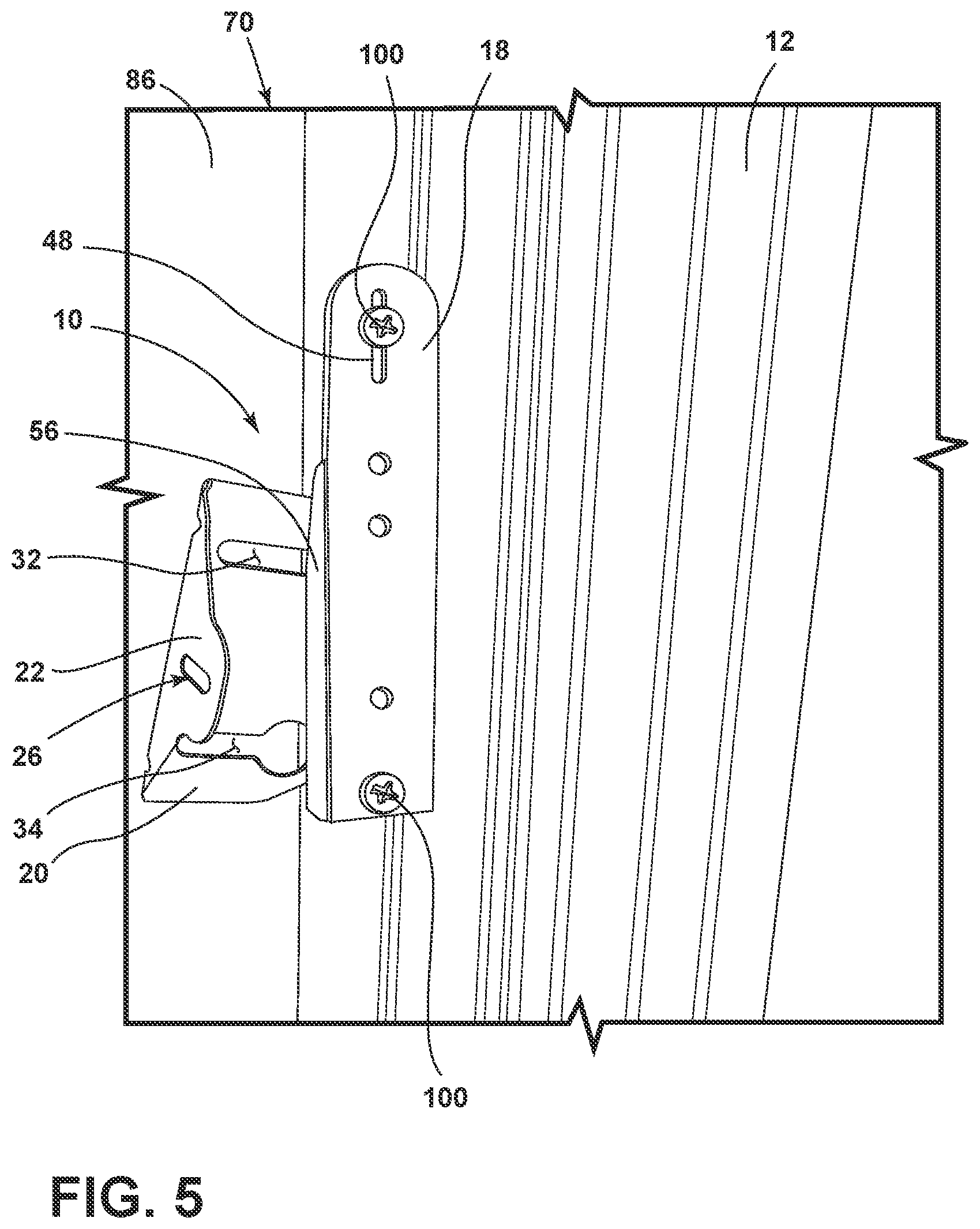 Patent US12480354 Figure 5 – Mounting hardware assembly