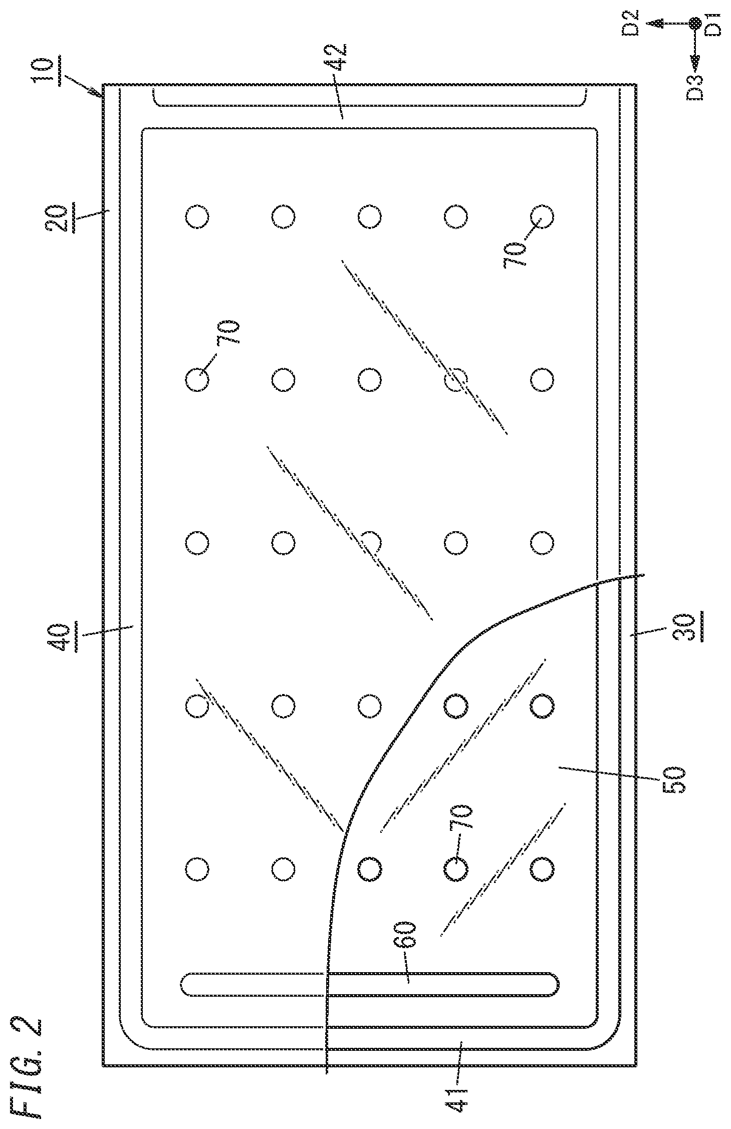 Patent US12480355 Figure 2 – Glass panel unit, getter material, getter material composition, and method for manufacturing glass panel unit