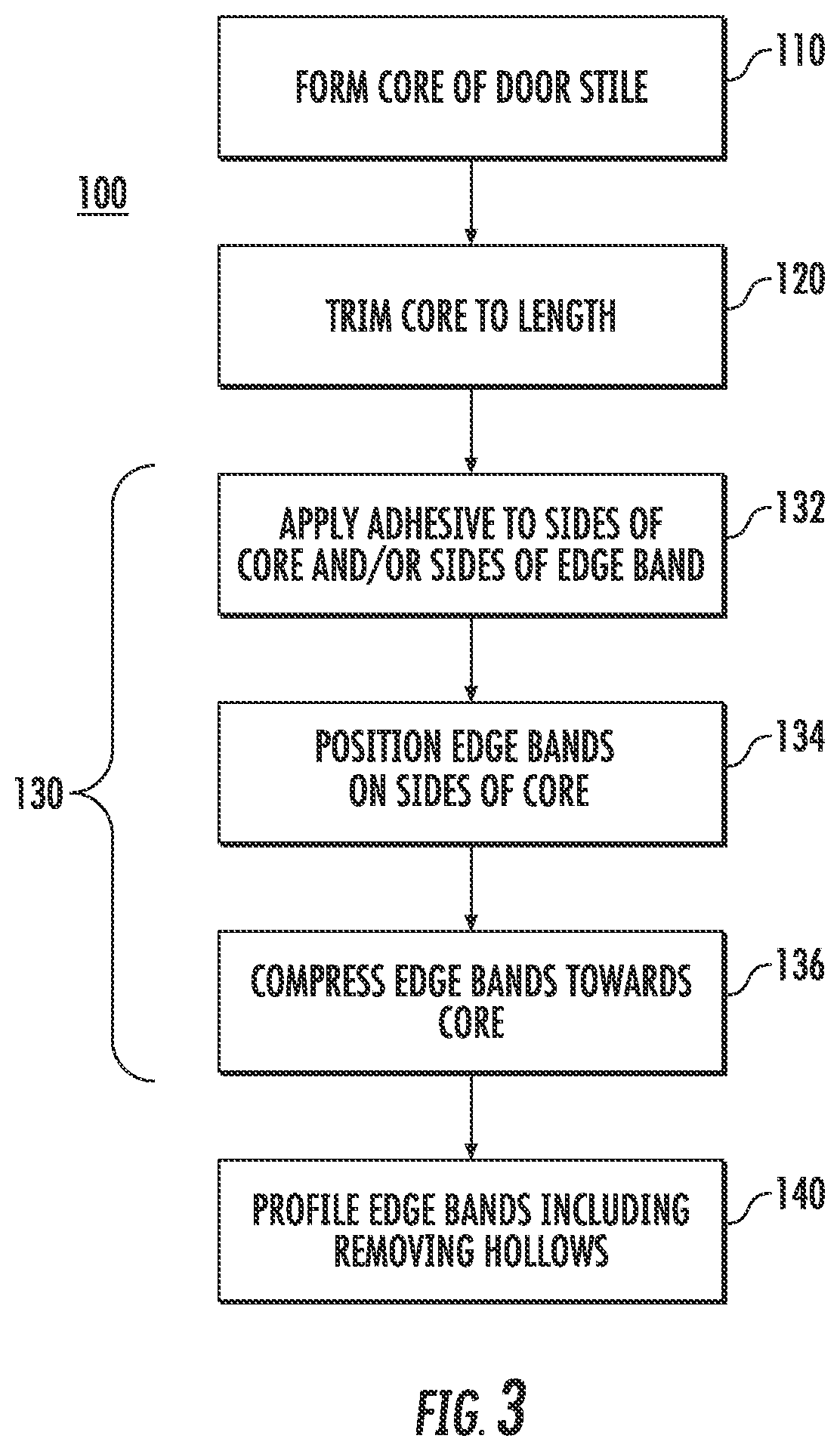 Patent US12480357 Figure 2 – Door stile with composite edge banding and method of manufacturing the same