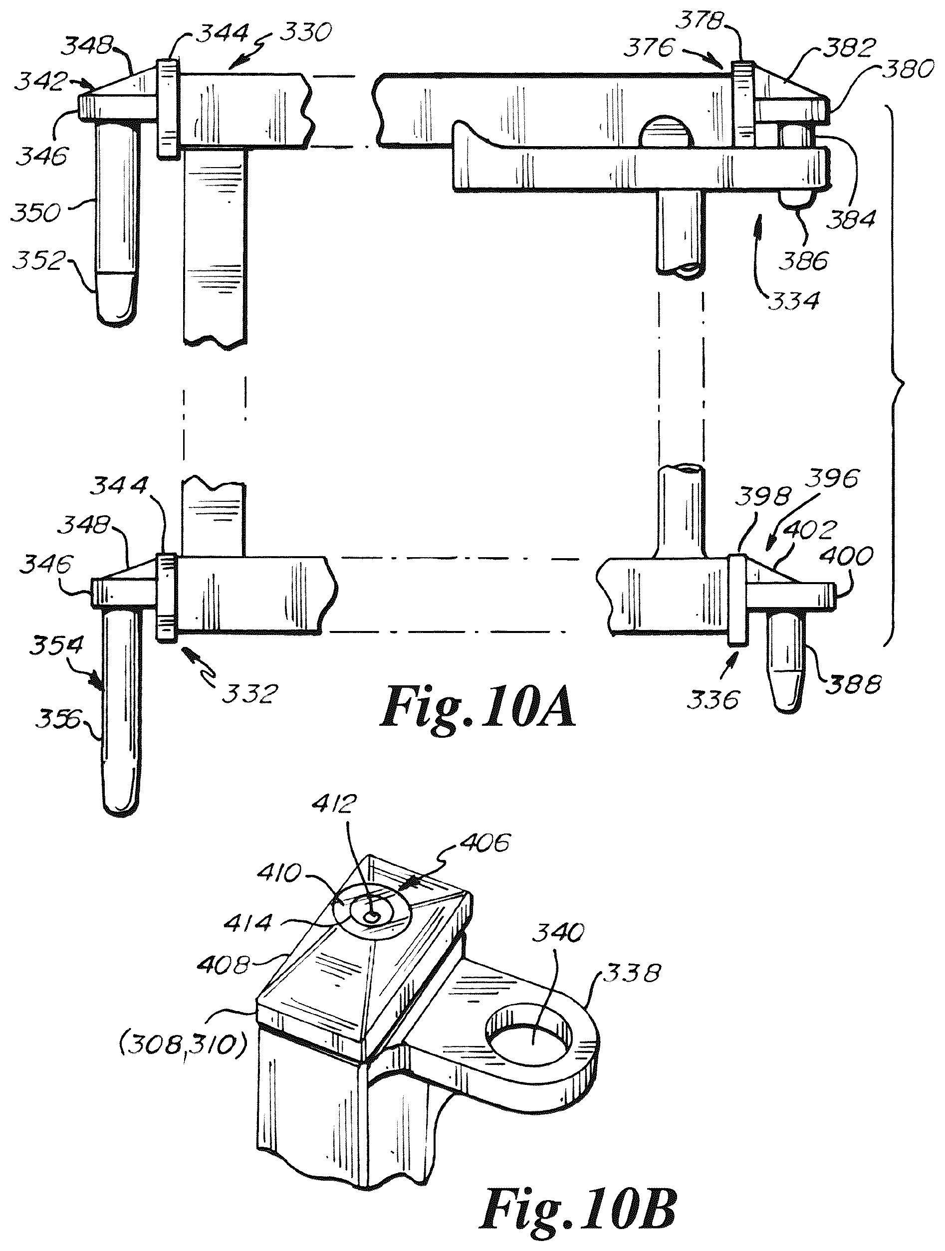 Patent US12480358 Figure 10 – Gate having four pins and stairway post adapter