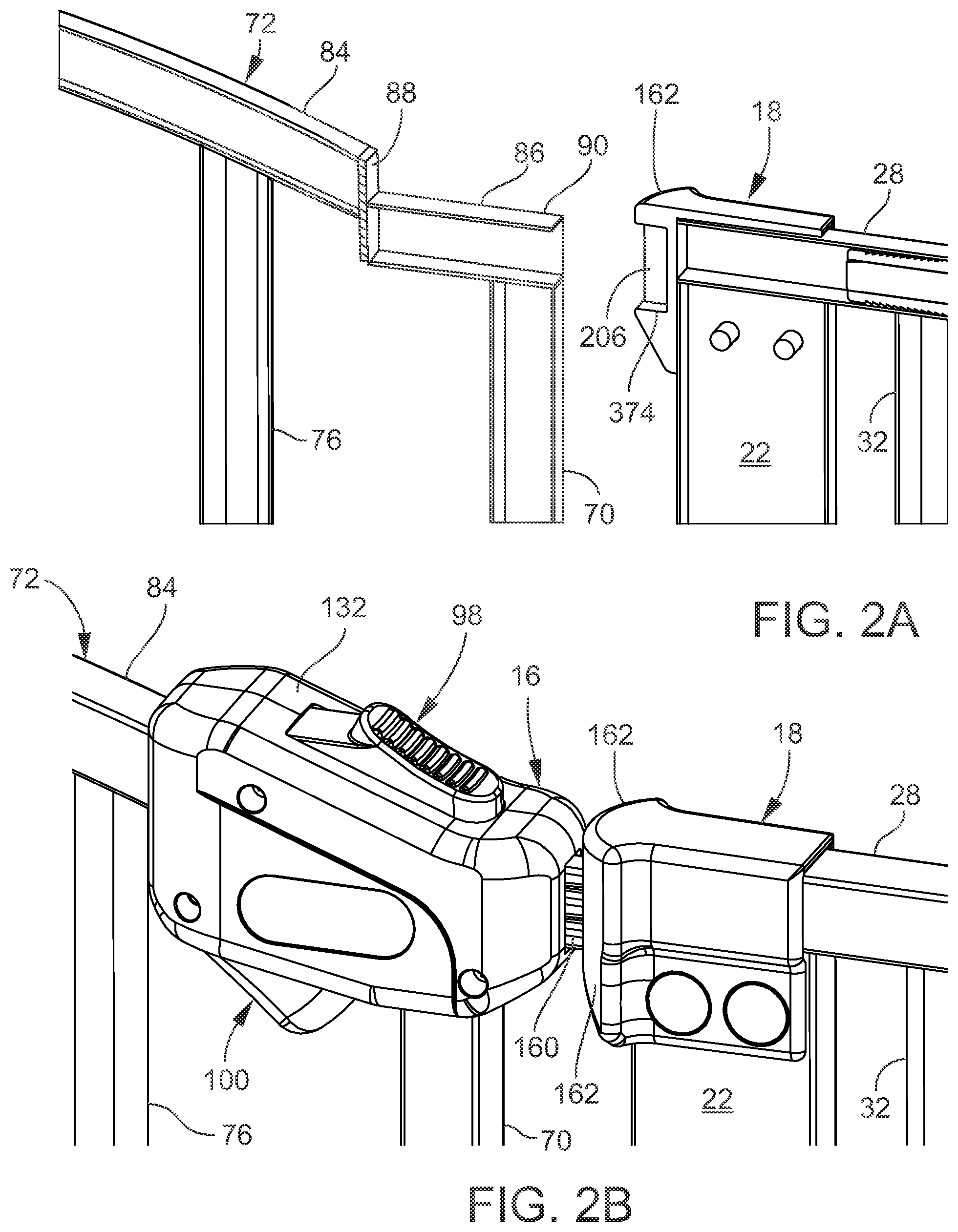 Patent US12480361 Figure 2 – Gated barrier with one hand latch apparatus