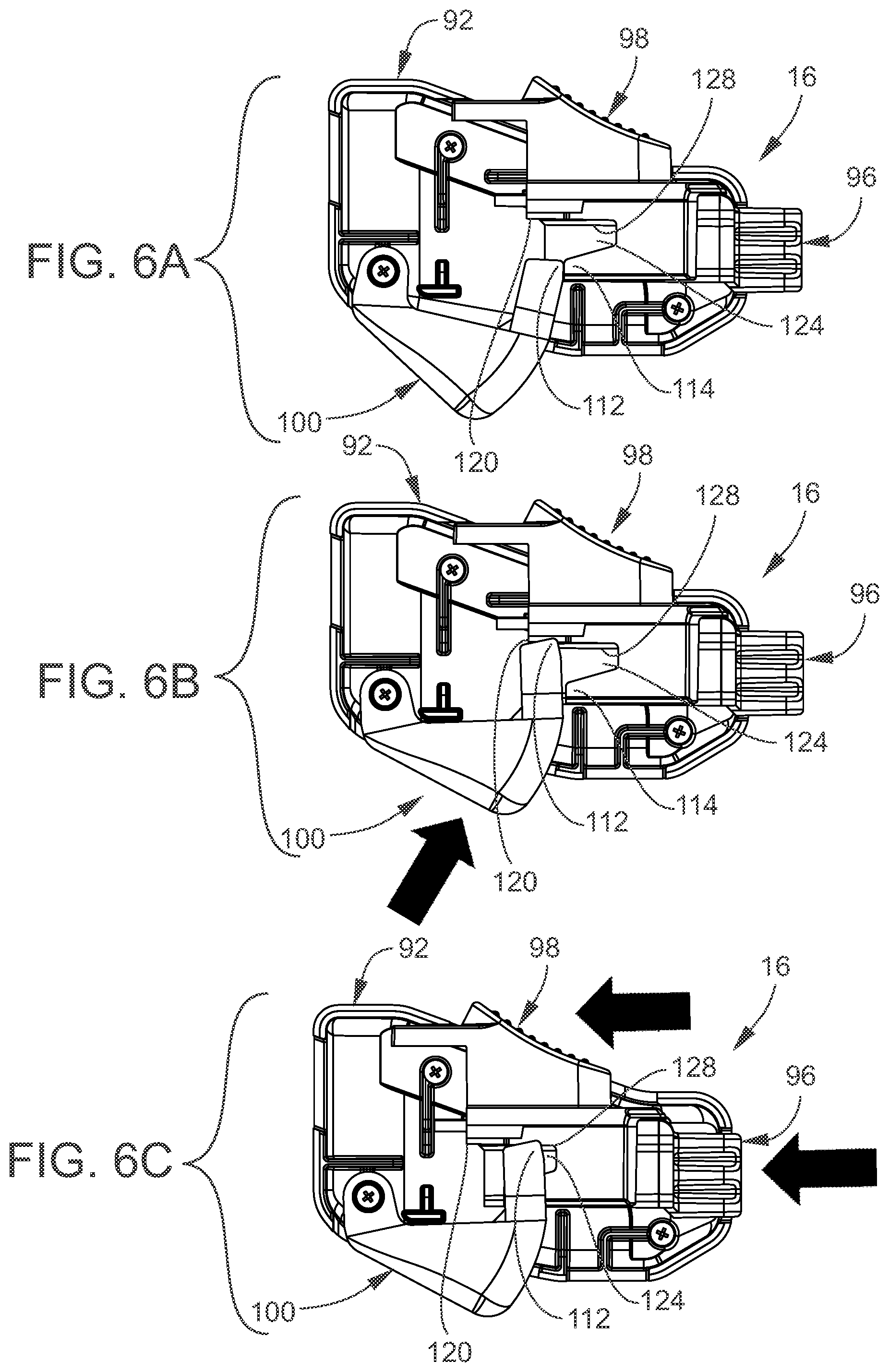 Patent US12480361 Figure 6 – Gated barrier with one hand latch apparatus