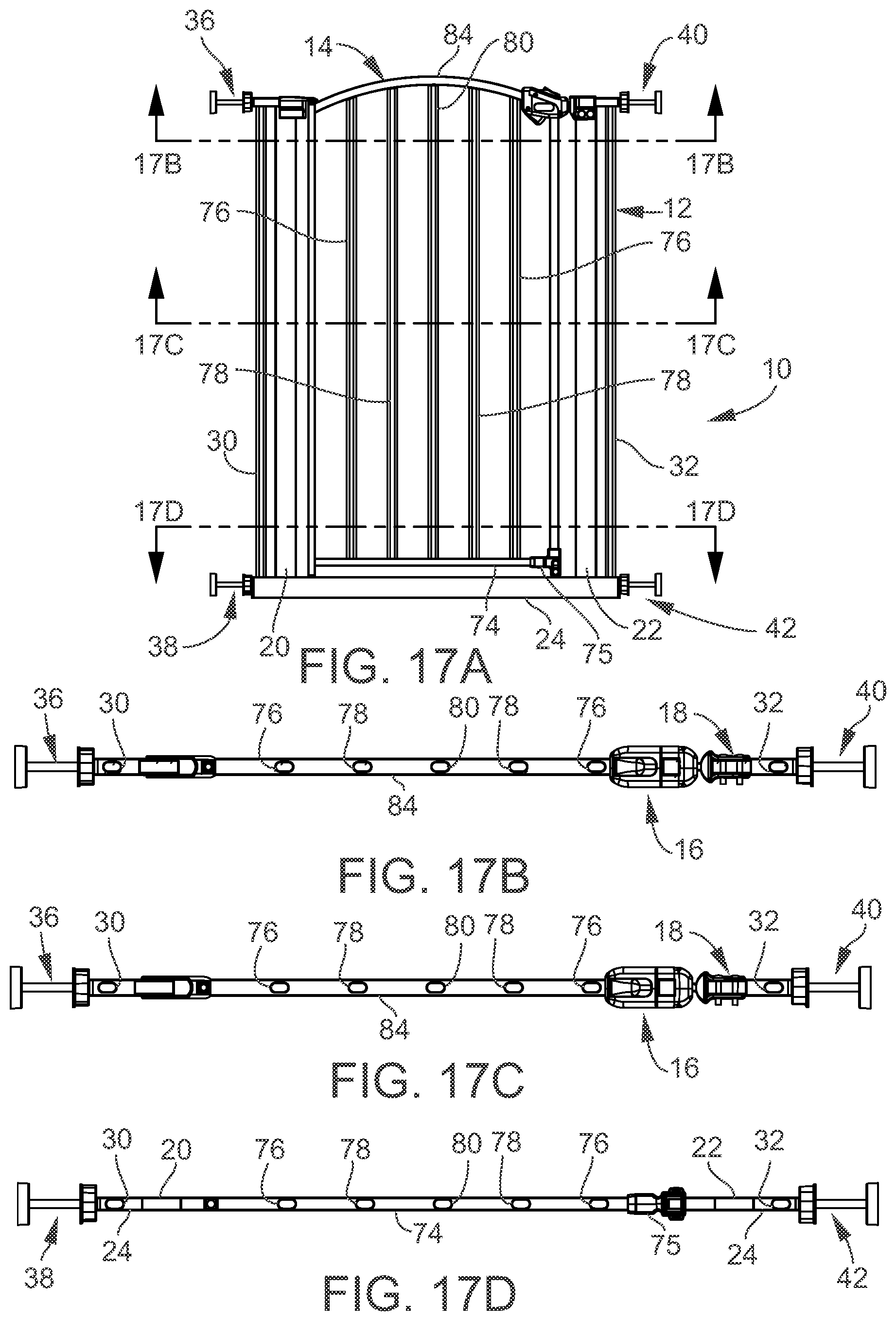 Patent US12480361 Figure 17 – Gated barrier with one hand latch apparatus