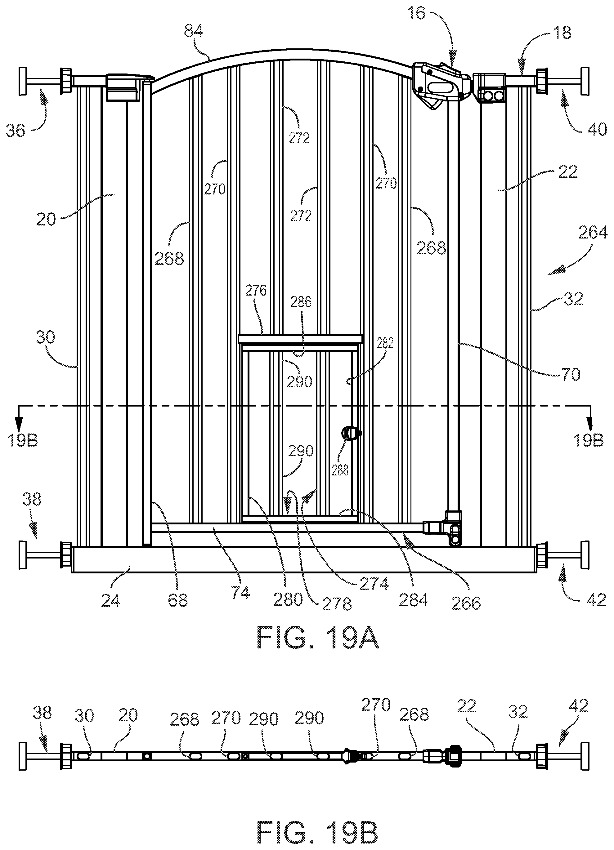 Patent US12480361 Figure 19 – Gated barrier with one hand latch apparatus