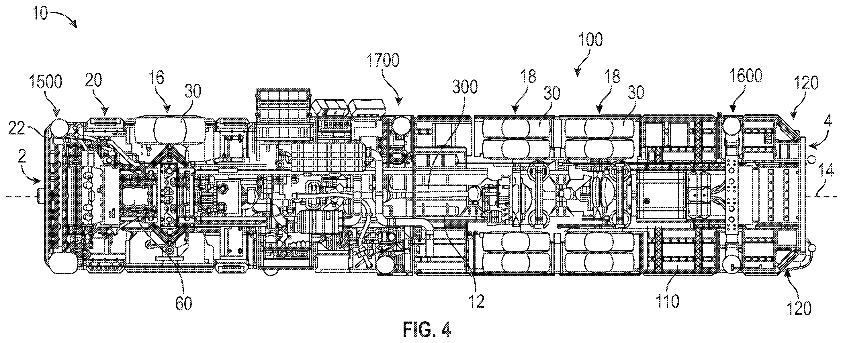 Patent US12480362 Figure 4 – Aerial ladder assembly
