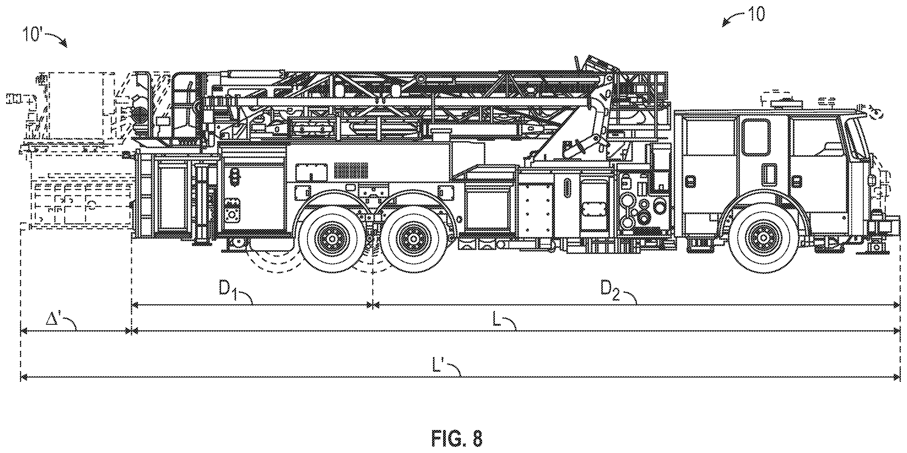 Patent US12480362 Figure 8 – Aerial ladder assembly