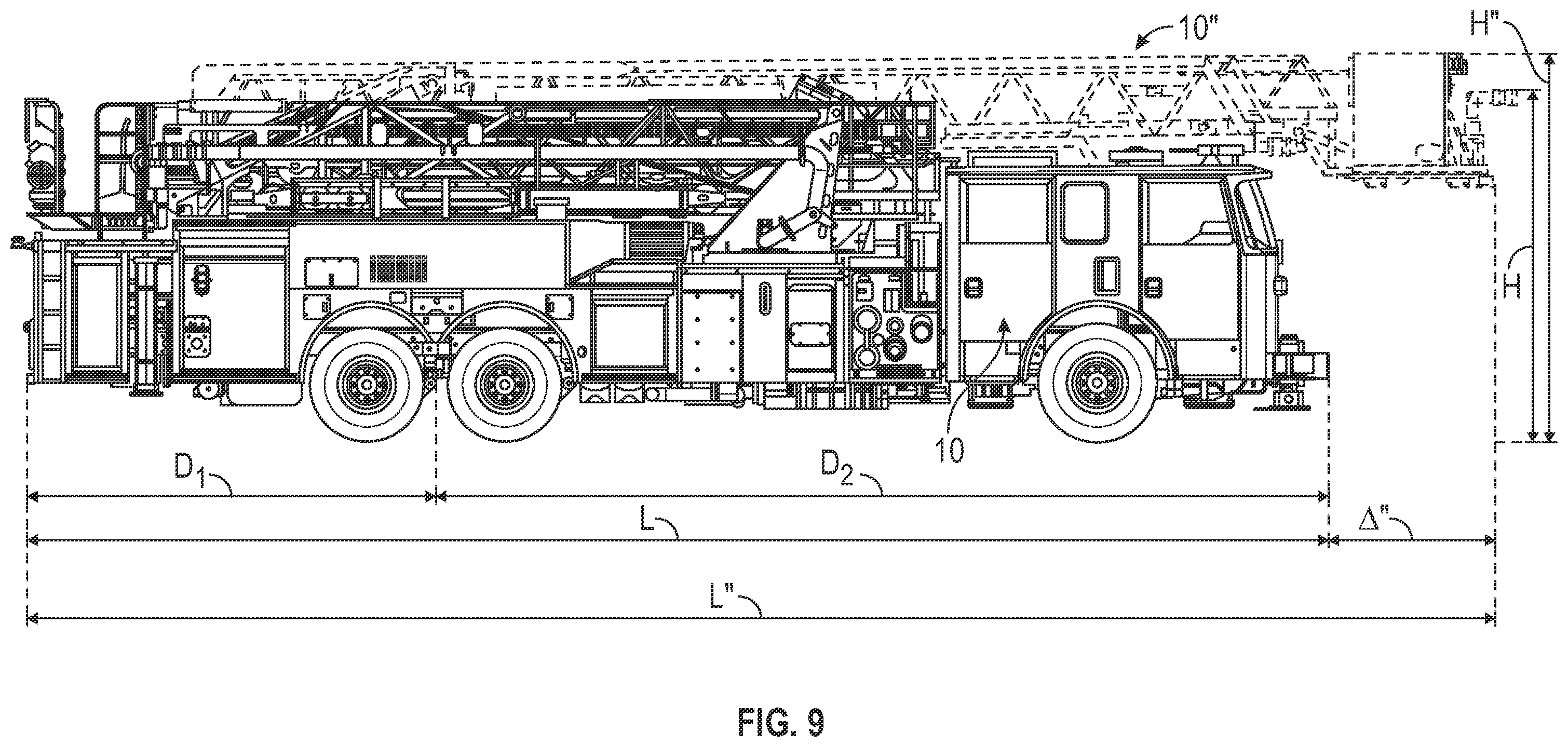 Patent US12480362 Figure 9 – Aerial ladder assembly