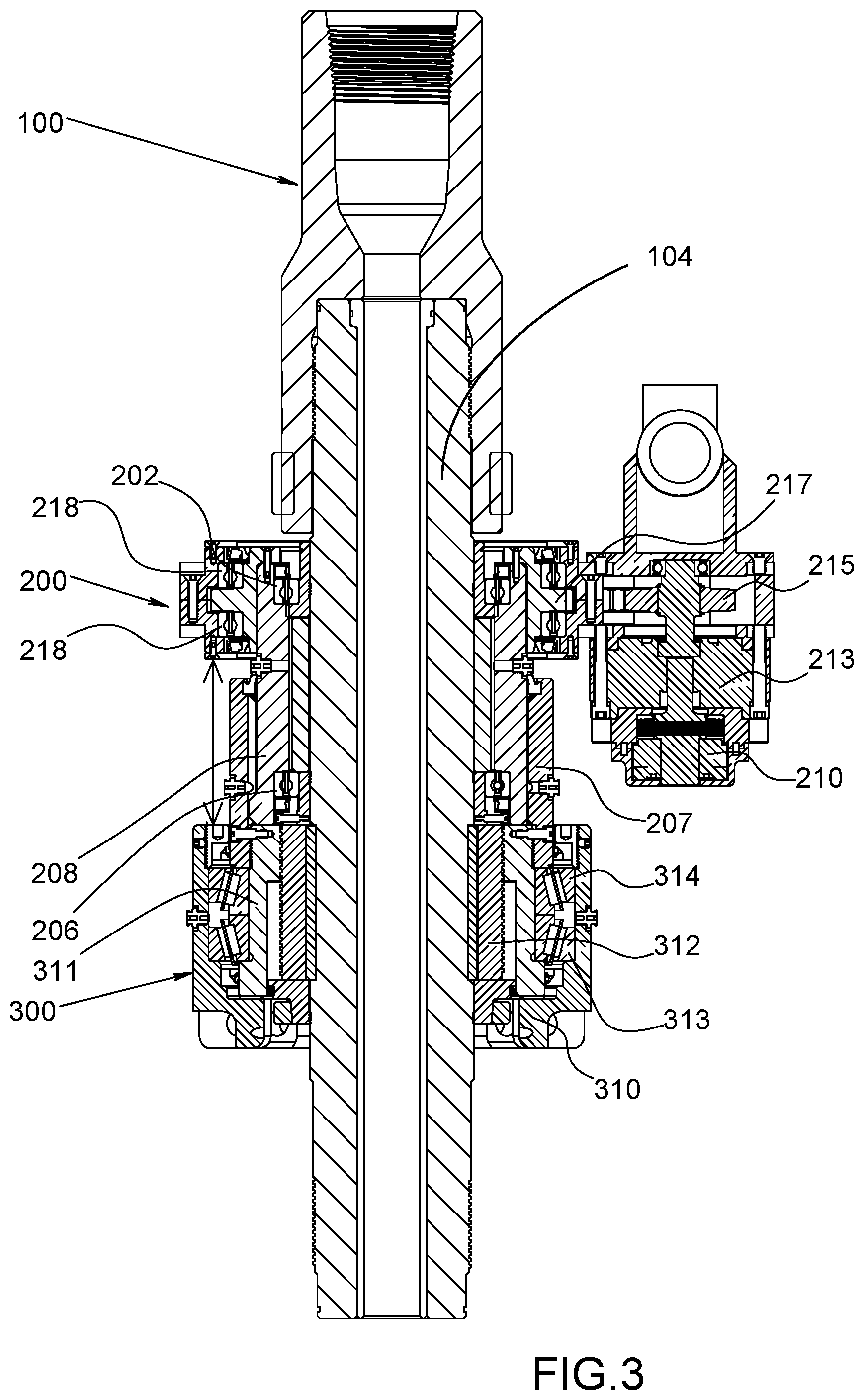 Patent US12480368 Figure 3 – Mechanically actuated tubular drilling, reaming and running tool with slip set control