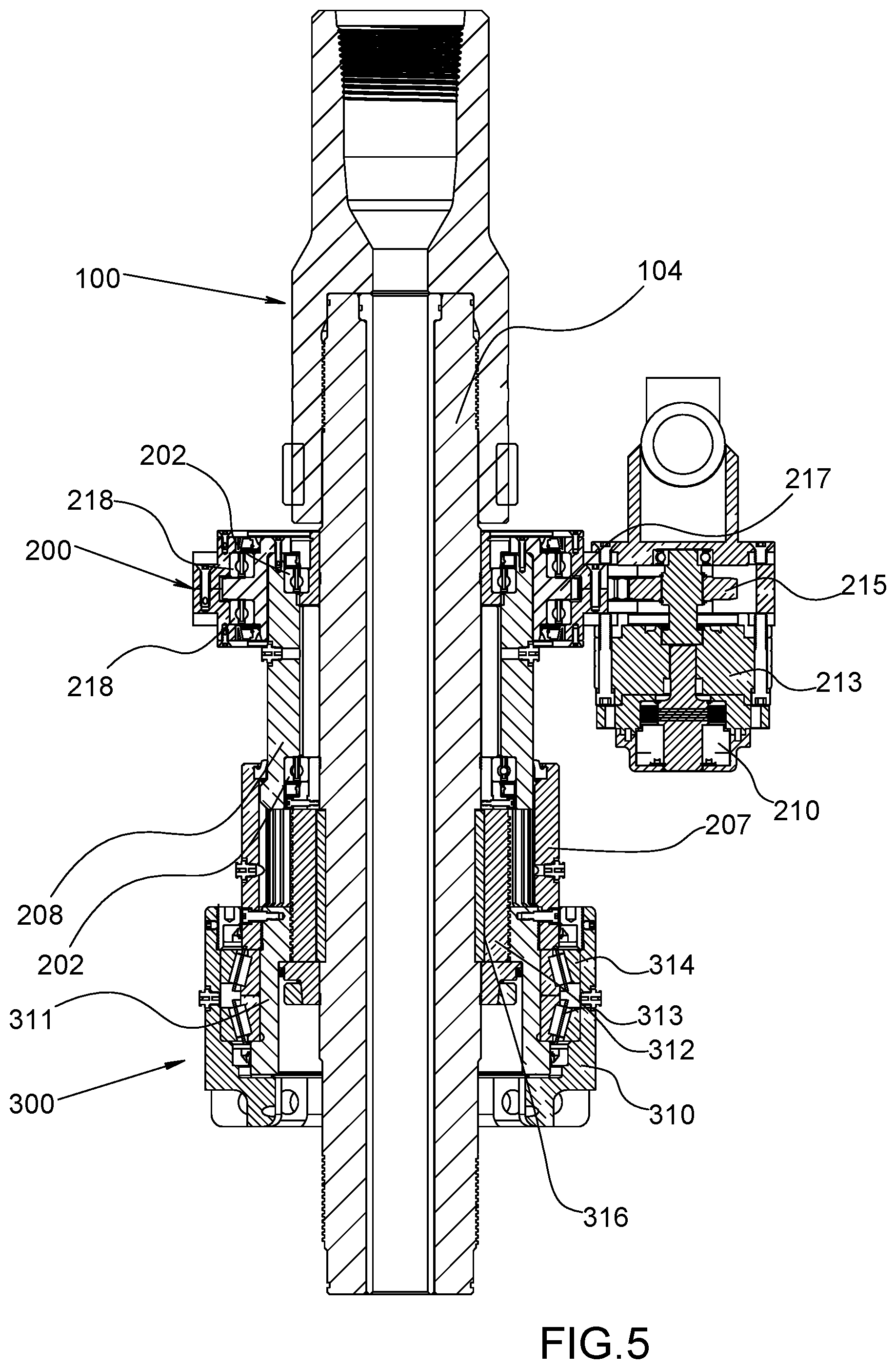 Patent US12480368 Figure 5 – Mechanically actuated tubular drilling, reaming and running tool with slip set control