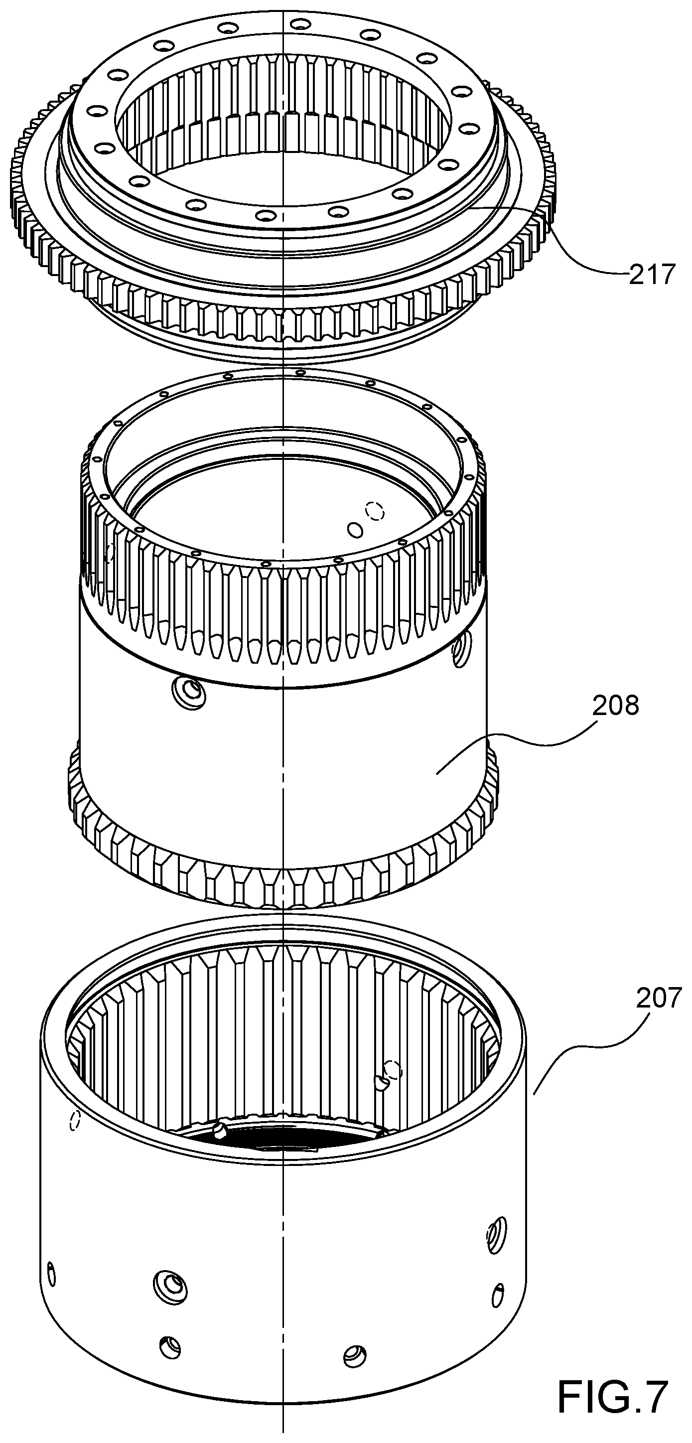 Patent US12480368 Figure 7 – Mechanically actuated tubular drilling, reaming and running tool with slip set control