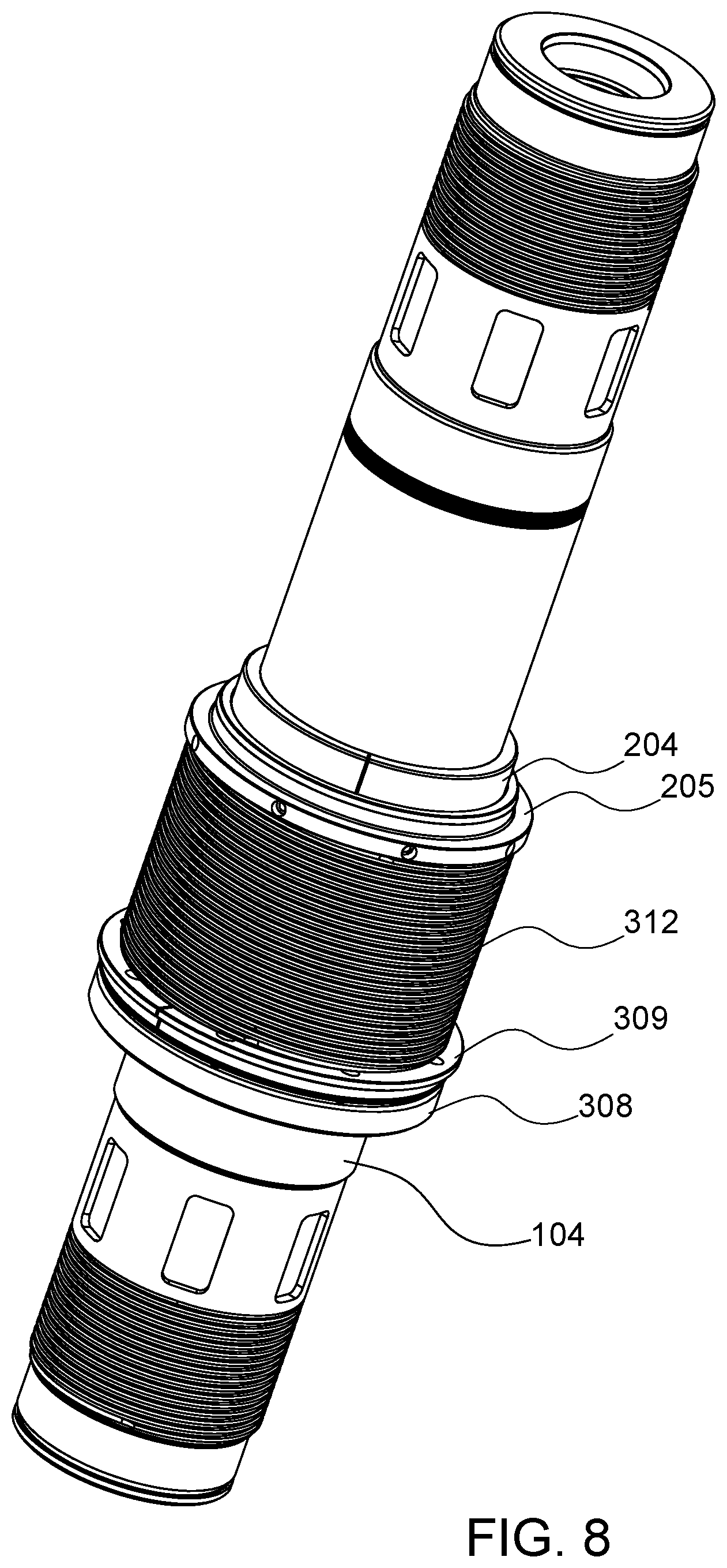 Patent US12480368 Figure 8 – Mechanically actuated tubular drilling, reaming and running tool with slip set control