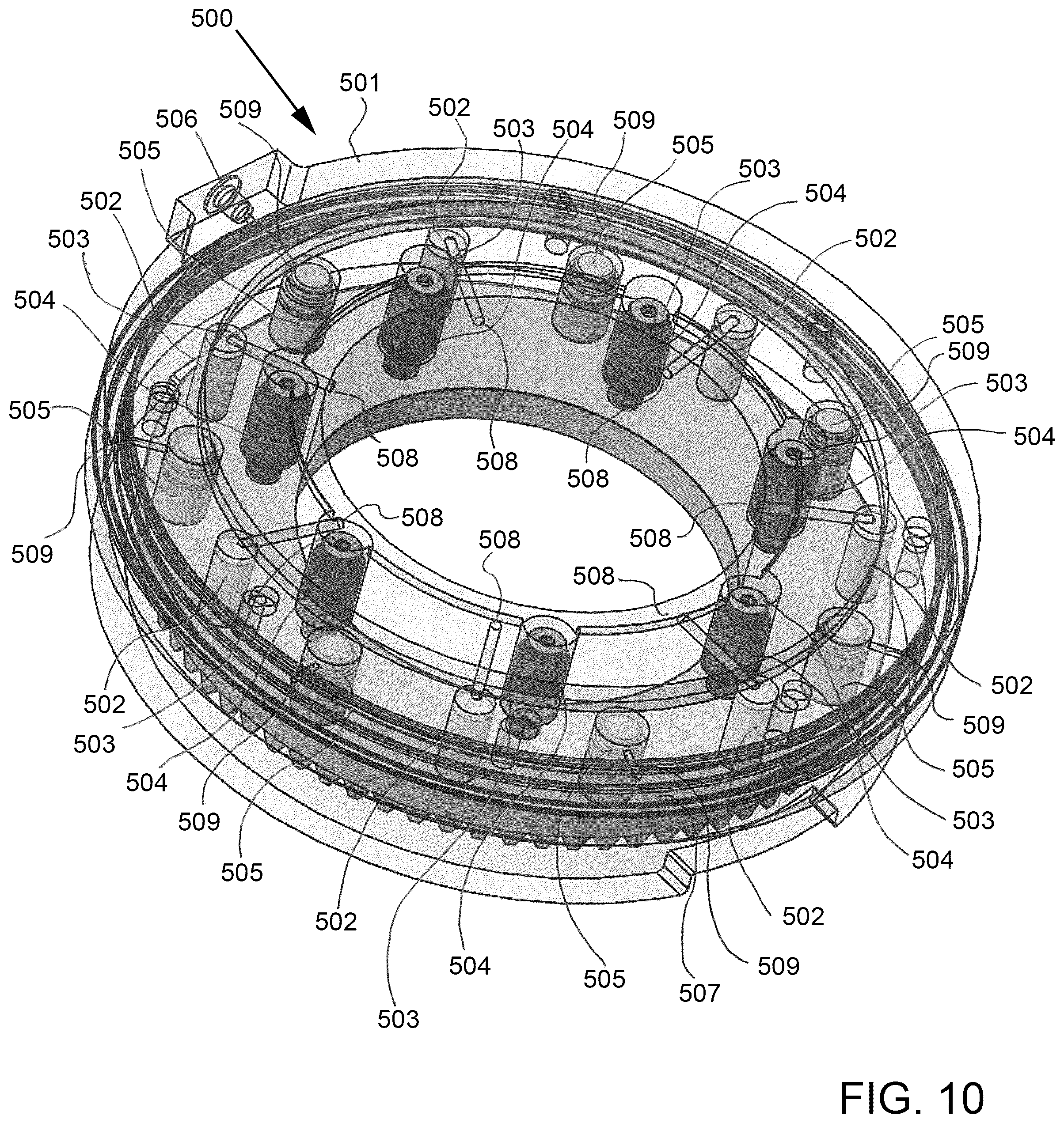 Patent US12480368 Figure 10 – Mechanically actuated tubular drilling, reaming and running tool with slip set control