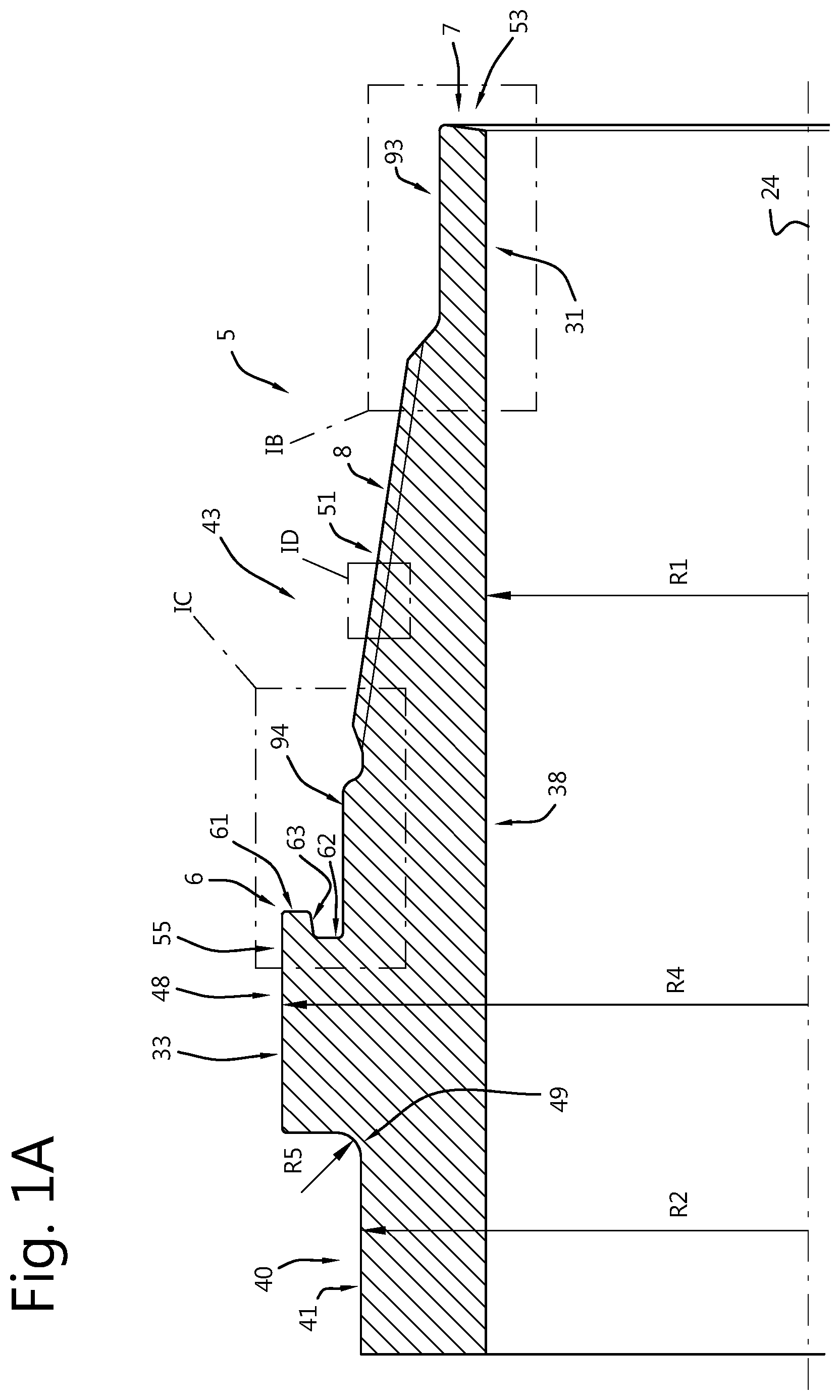 Patent US12480369 Figure 1 – Threaded connection for hammering interconnected tubular members