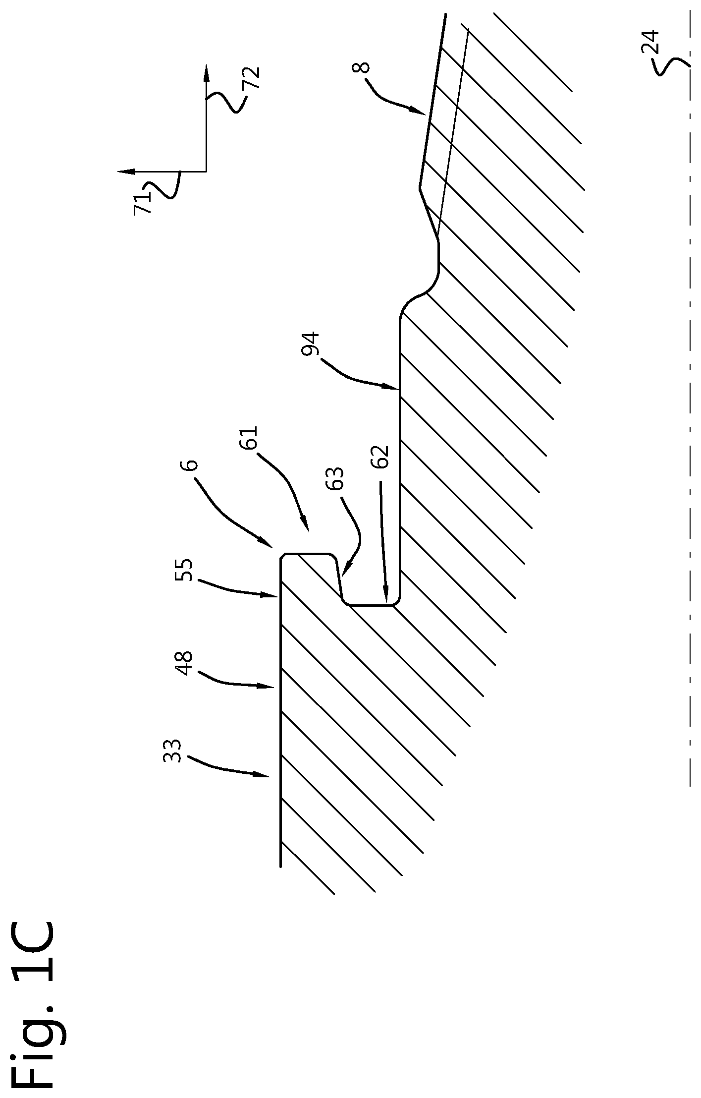 Patent US12480369 Figure 3 – Threaded connection for hammering interconnected tubular members