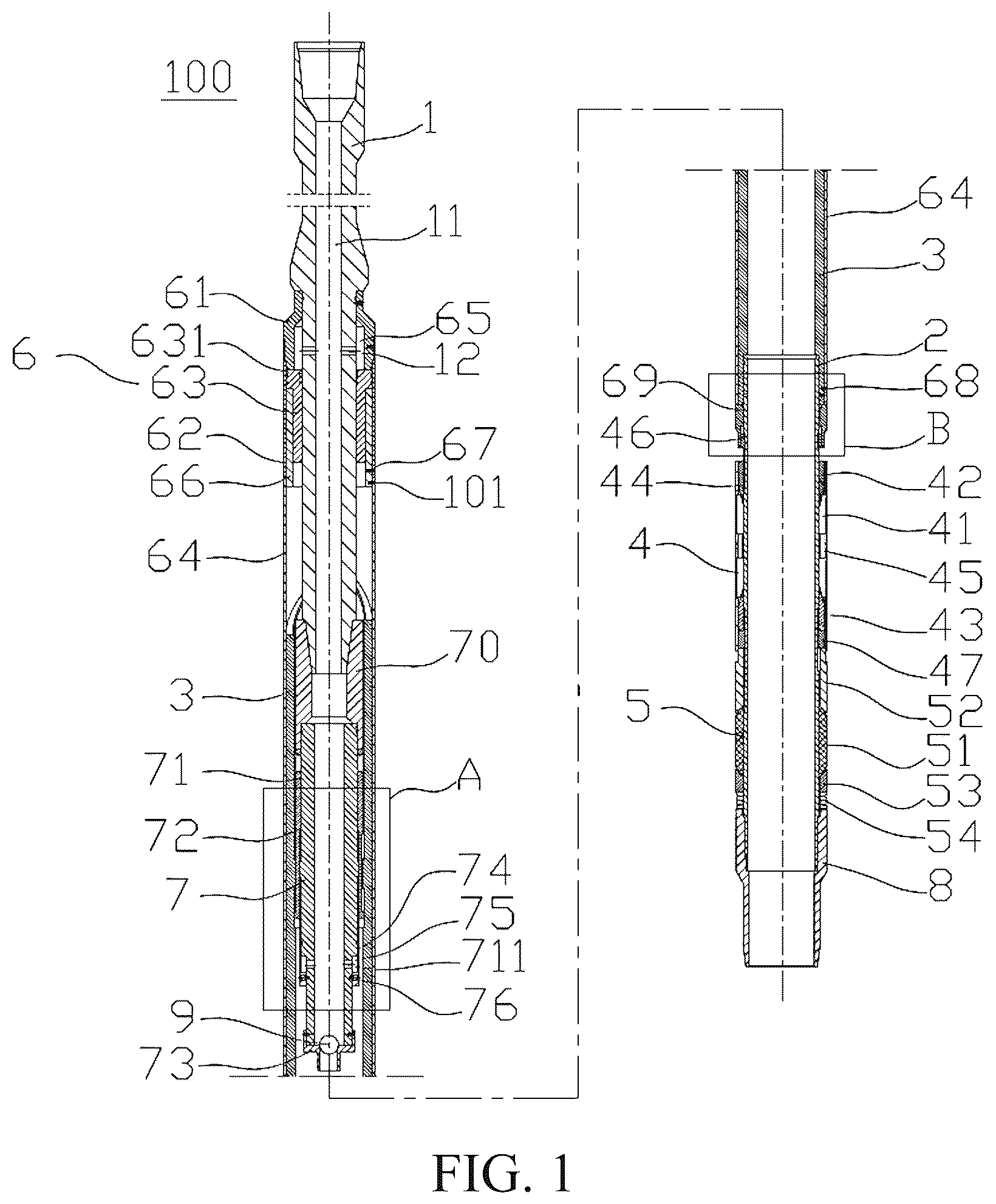 Patent US12480372 Figure 1 – Positioning and orientating apparatus for branch well, and positioning and orientating method
