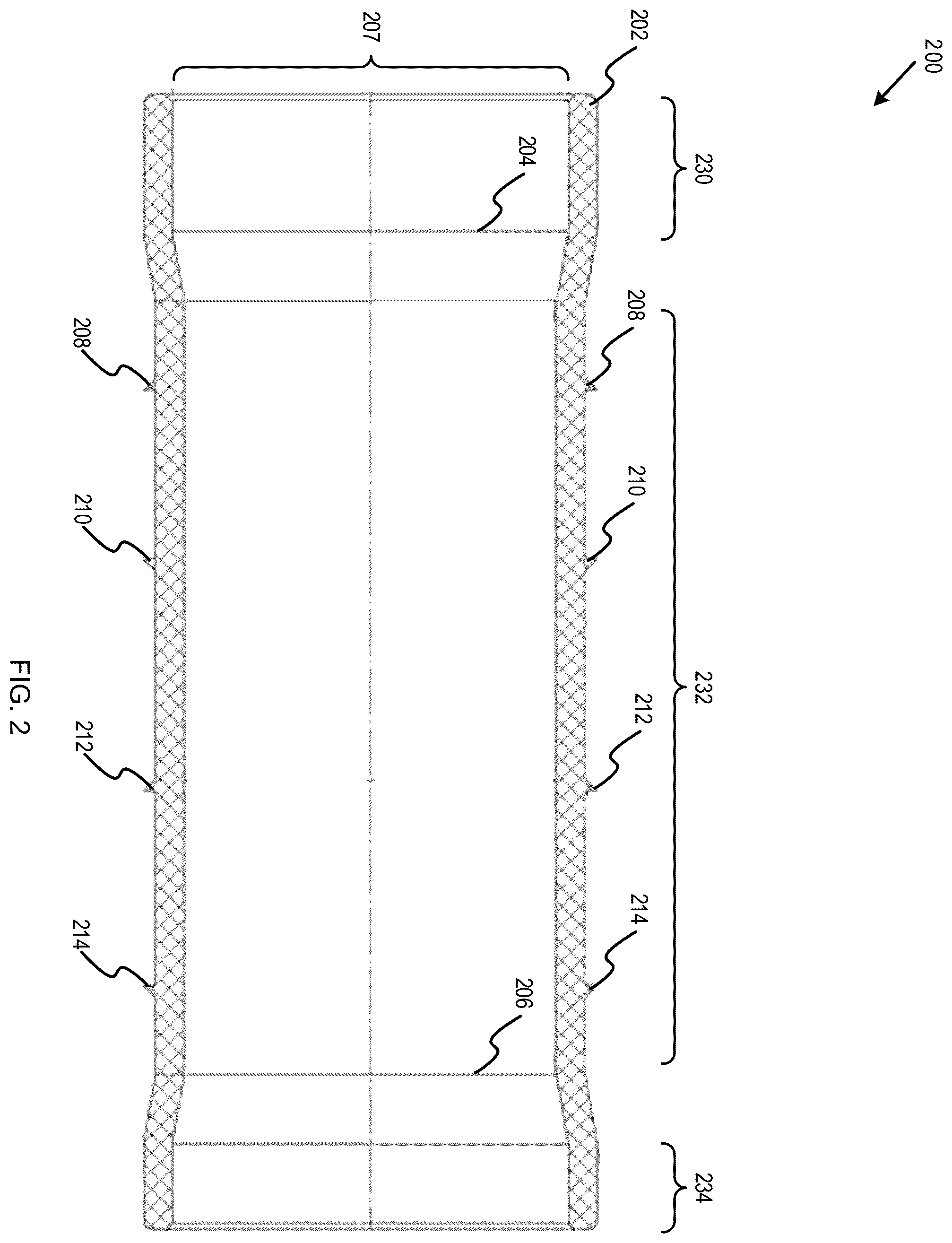 Patent US12480374 Figure 2 – Expandable tubular structure for maintaining differential pressure integrity in a wellbore