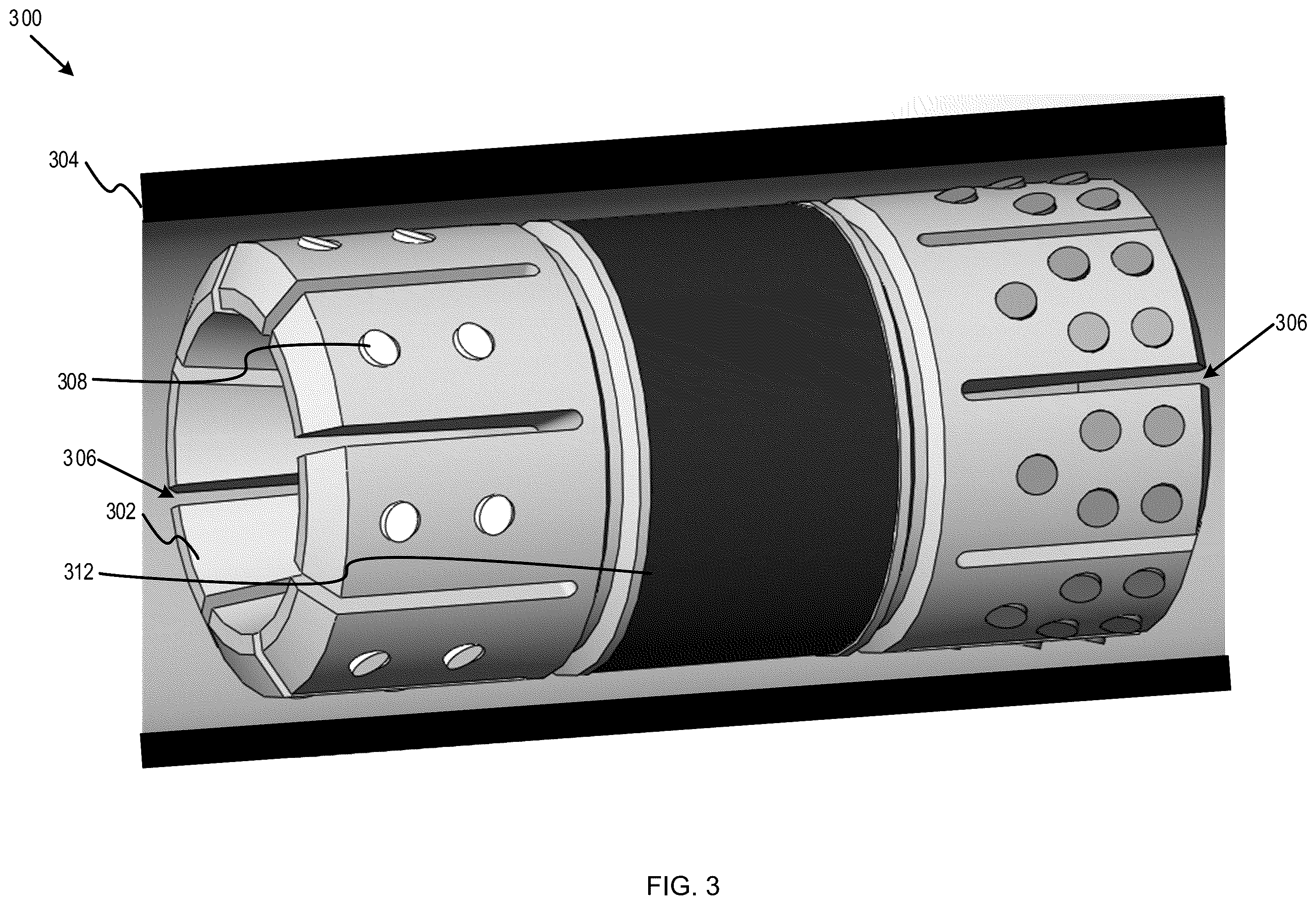 Patent US12480374 Figure 3 – Expandable tubular structure for maintaining differential pressure integrity in a wellbore