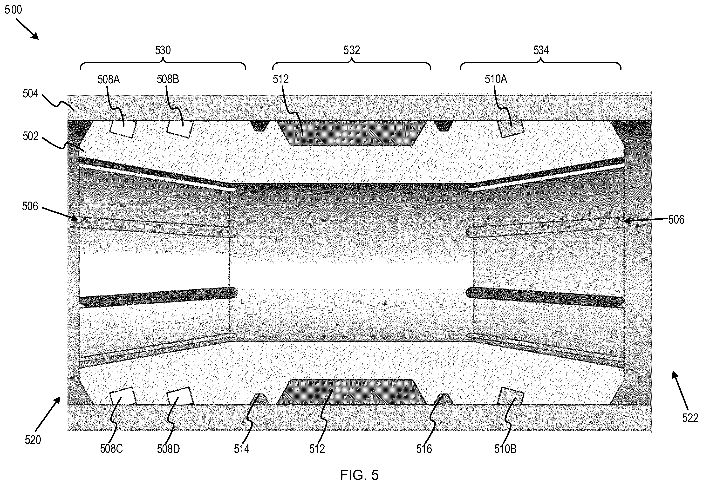 Patent US12480374 Figure 5 – Expandable tubular structure for maintaining differential pressure integrity in a wellbore