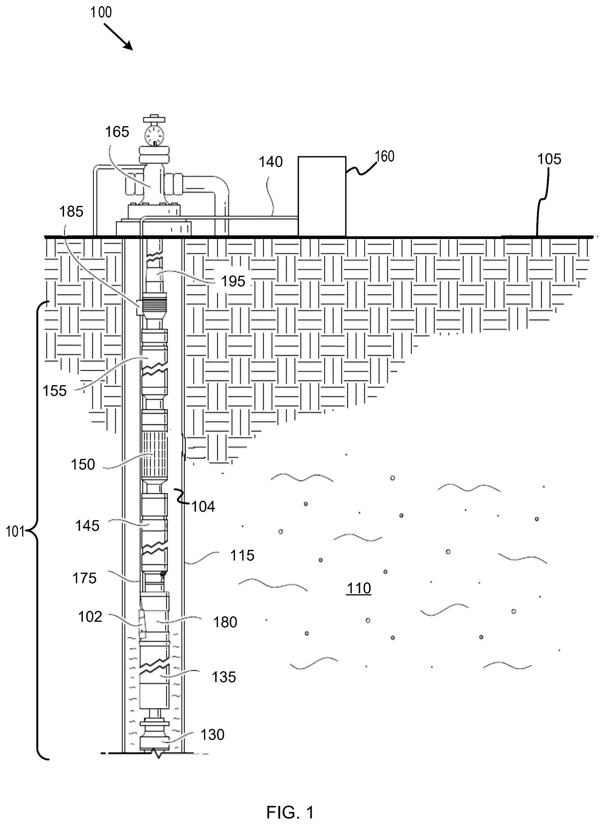 Patent US12480384 Figure 1 – Energy harvesting device for downhole application