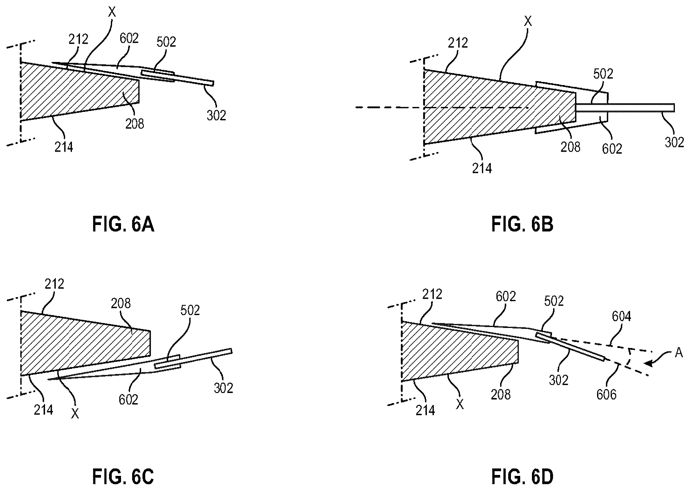 Patent US12480404 Figure 6 – Structure and method for a flexible trailing edge projection of an airfoil