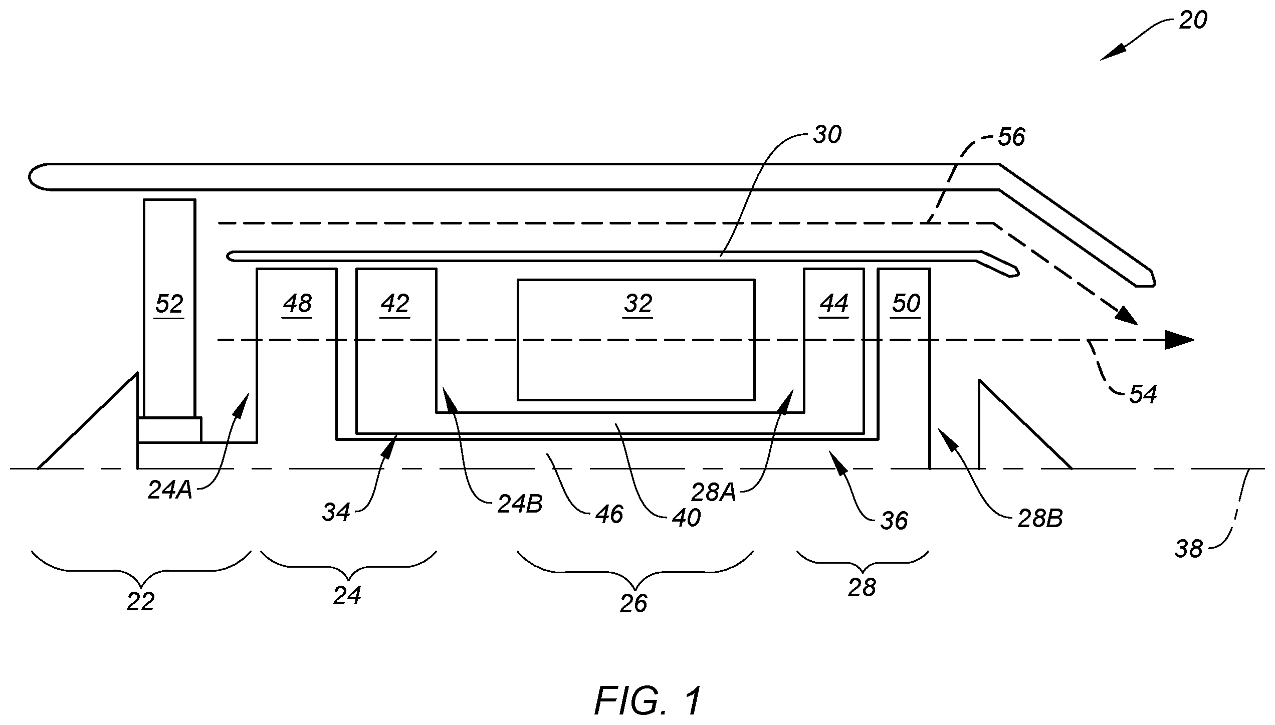 Patent US12480406 Figure 1 – Turbine vane for a gas turbine engine