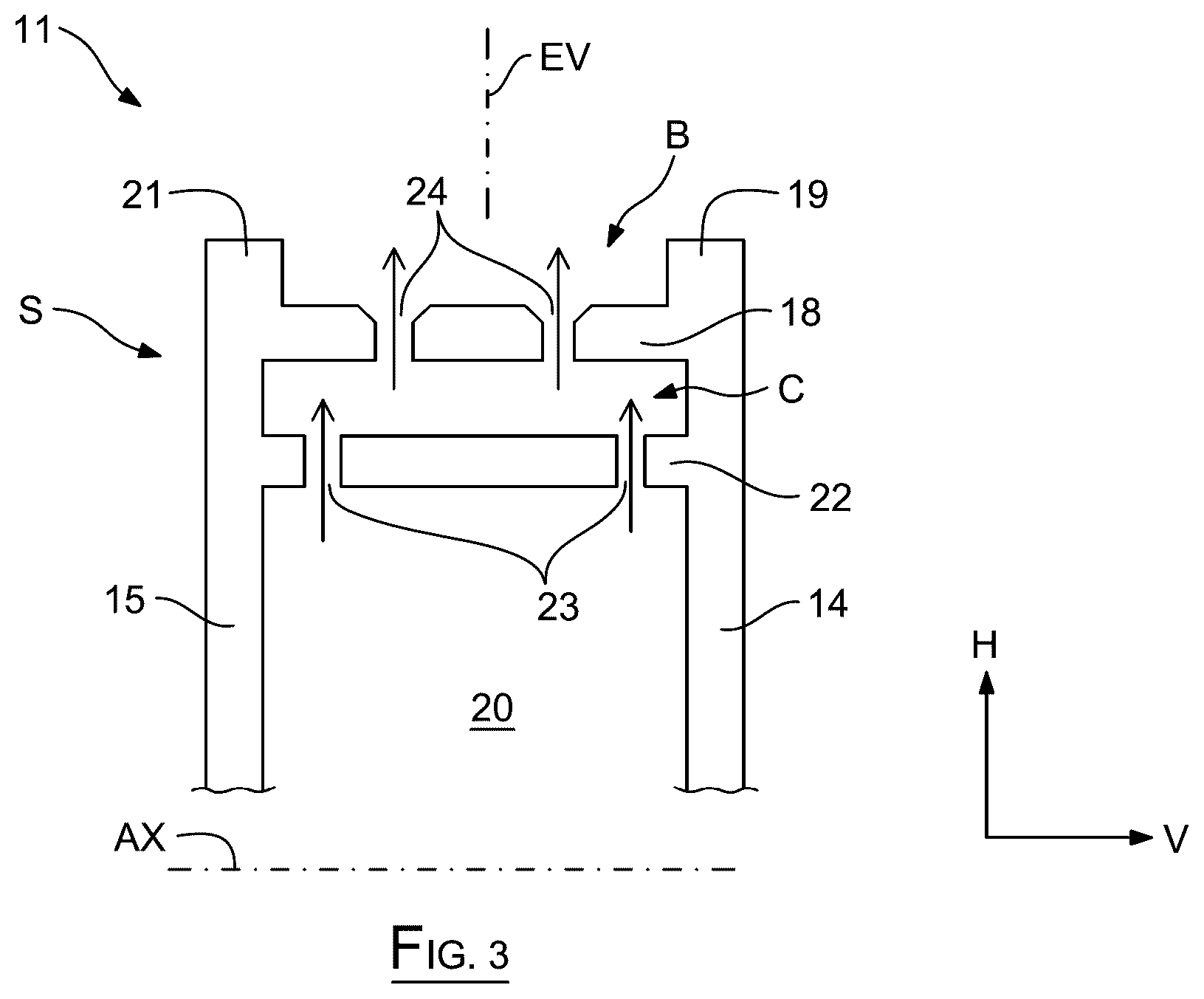 Patent US12480408 Figure 2 – High-pressure turbine vane including a cavity under a squealer tip