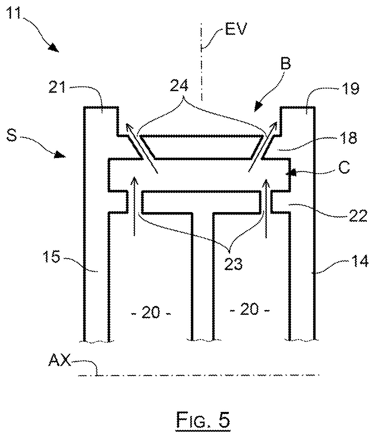 Patent US12480408 Figure 4 – High-pressure turbine vane including a cavity under a squealer tip