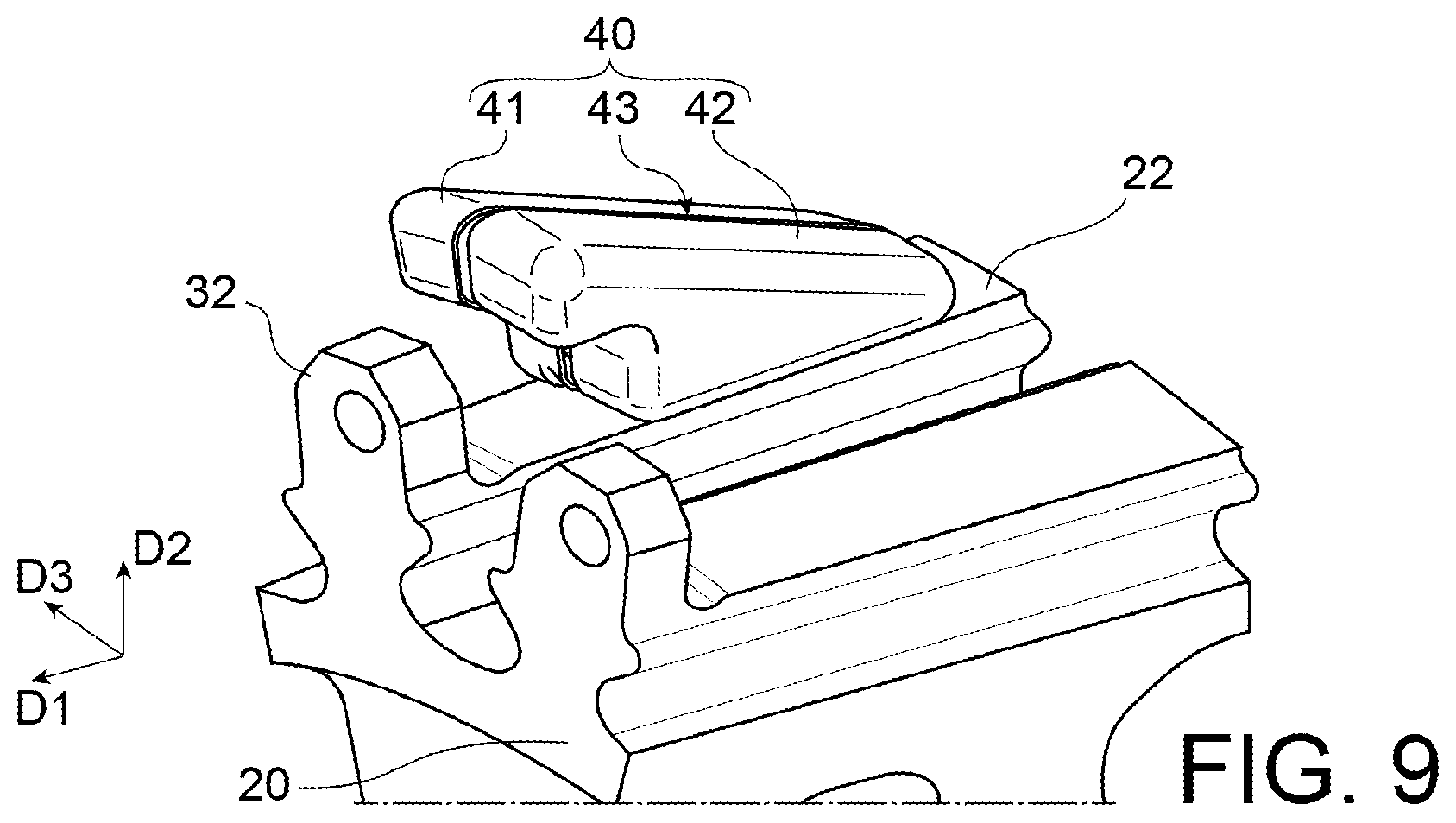 Patent US12480410 Figure 6 – Damping device for a rotor wheel of an aircraft turbine engine, rotor wheel for an aircraft turbine engine, turbine engine for an aircraft, and method for manufacturing a damping device
