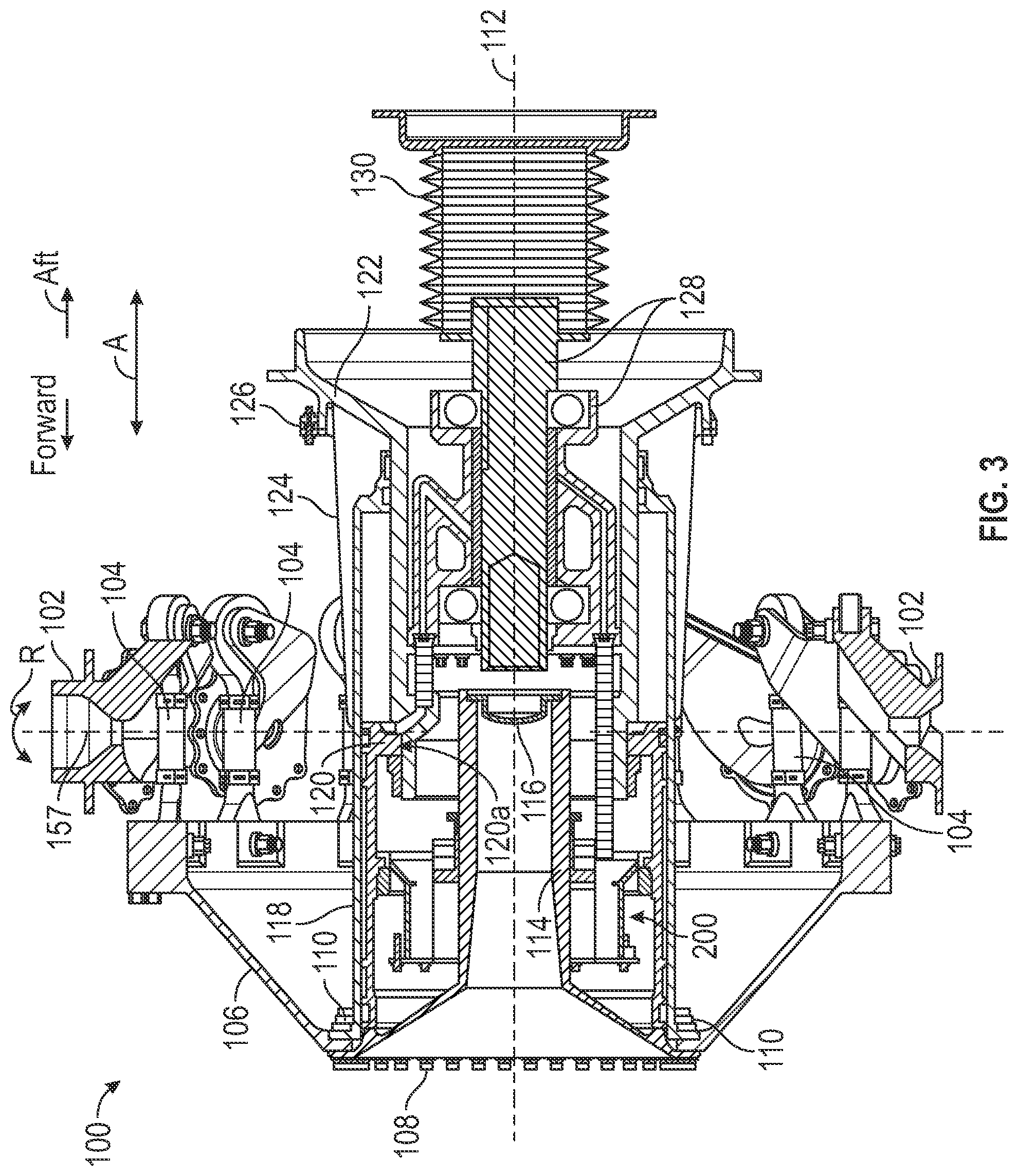 Patent US12480414 Figure 3 – Hub assembly having a pitch lock system