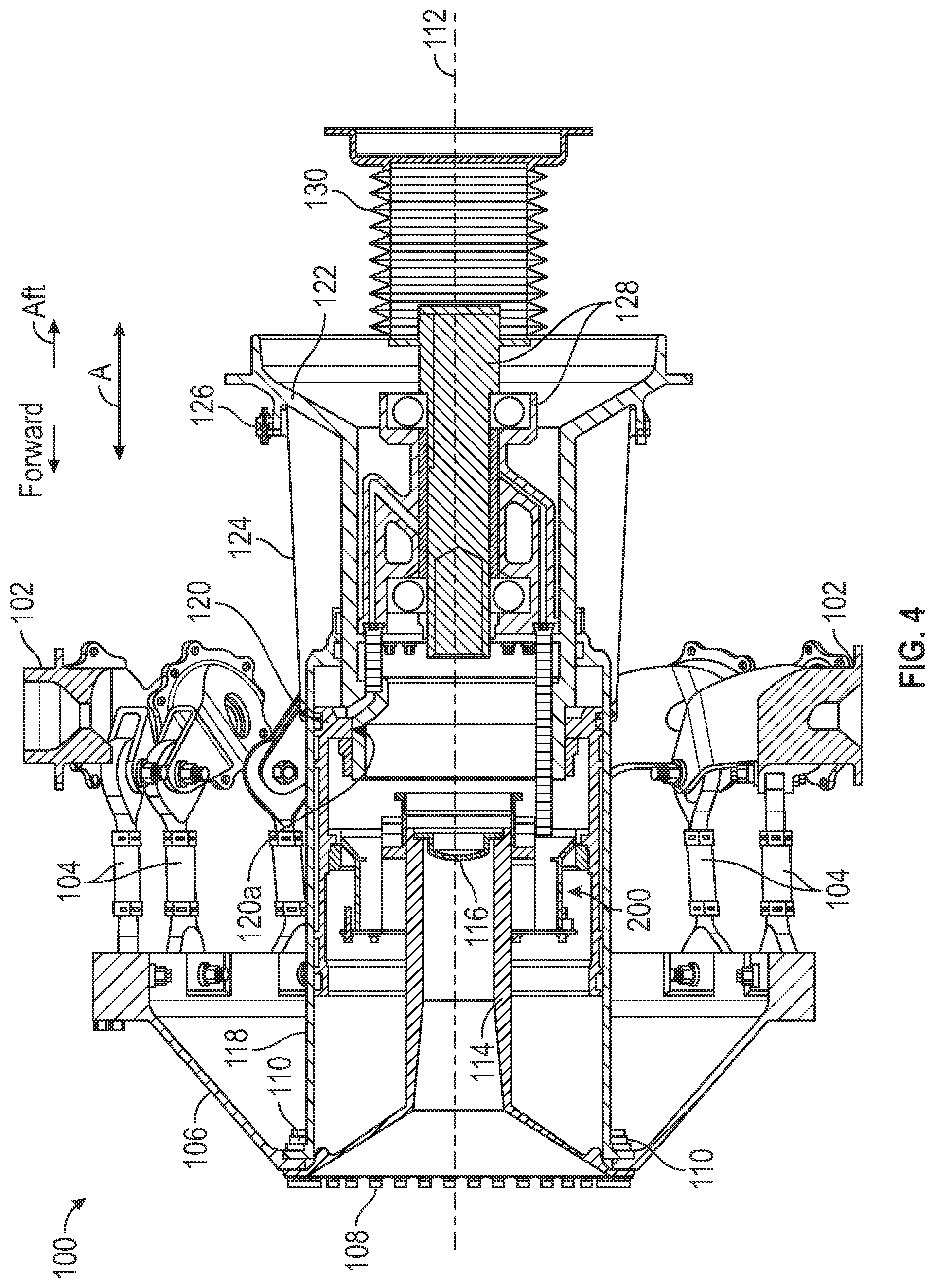 Patent US12480414 Figure 4 – Hub assembly having a pitch lock system