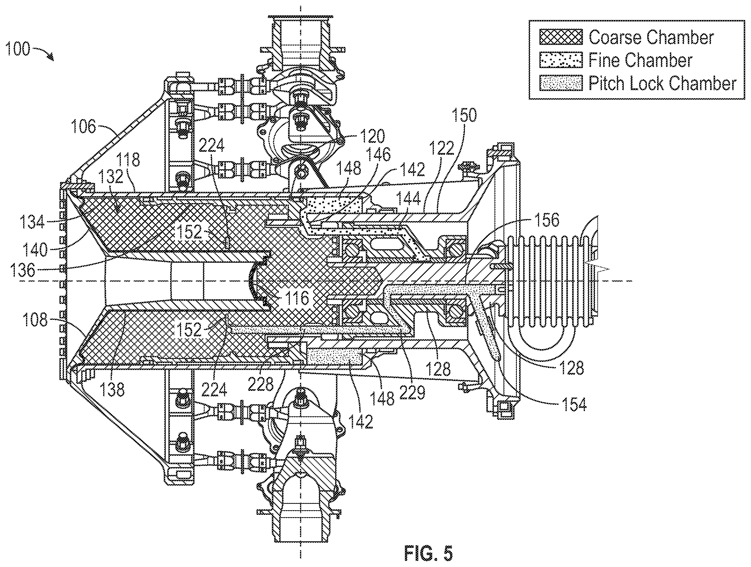 Patent US12480414 Figure 5 – Hub assembly having a pitch lock system