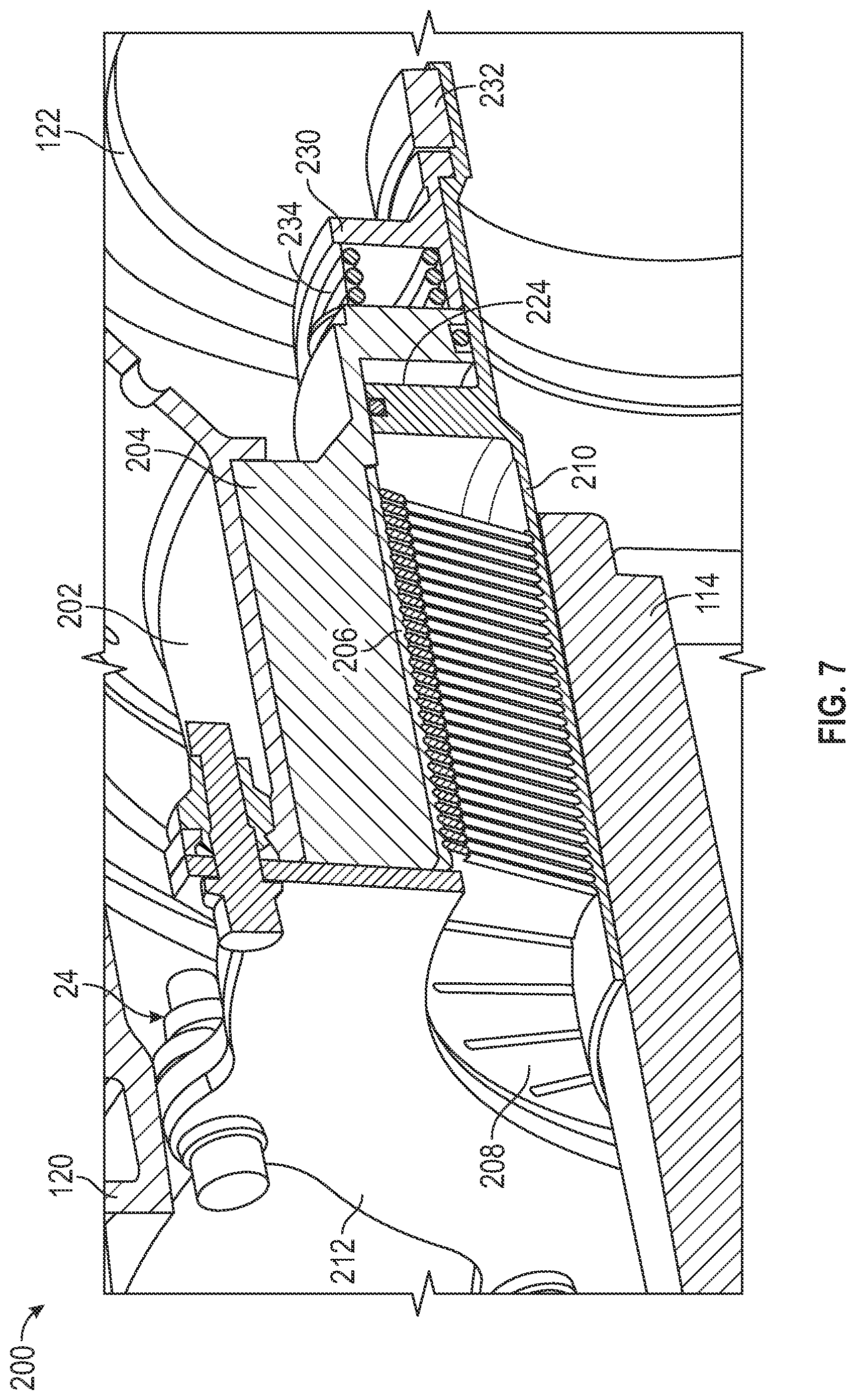 Patent US12480414 Figure 7 – Hub assembly having a pitch lock system