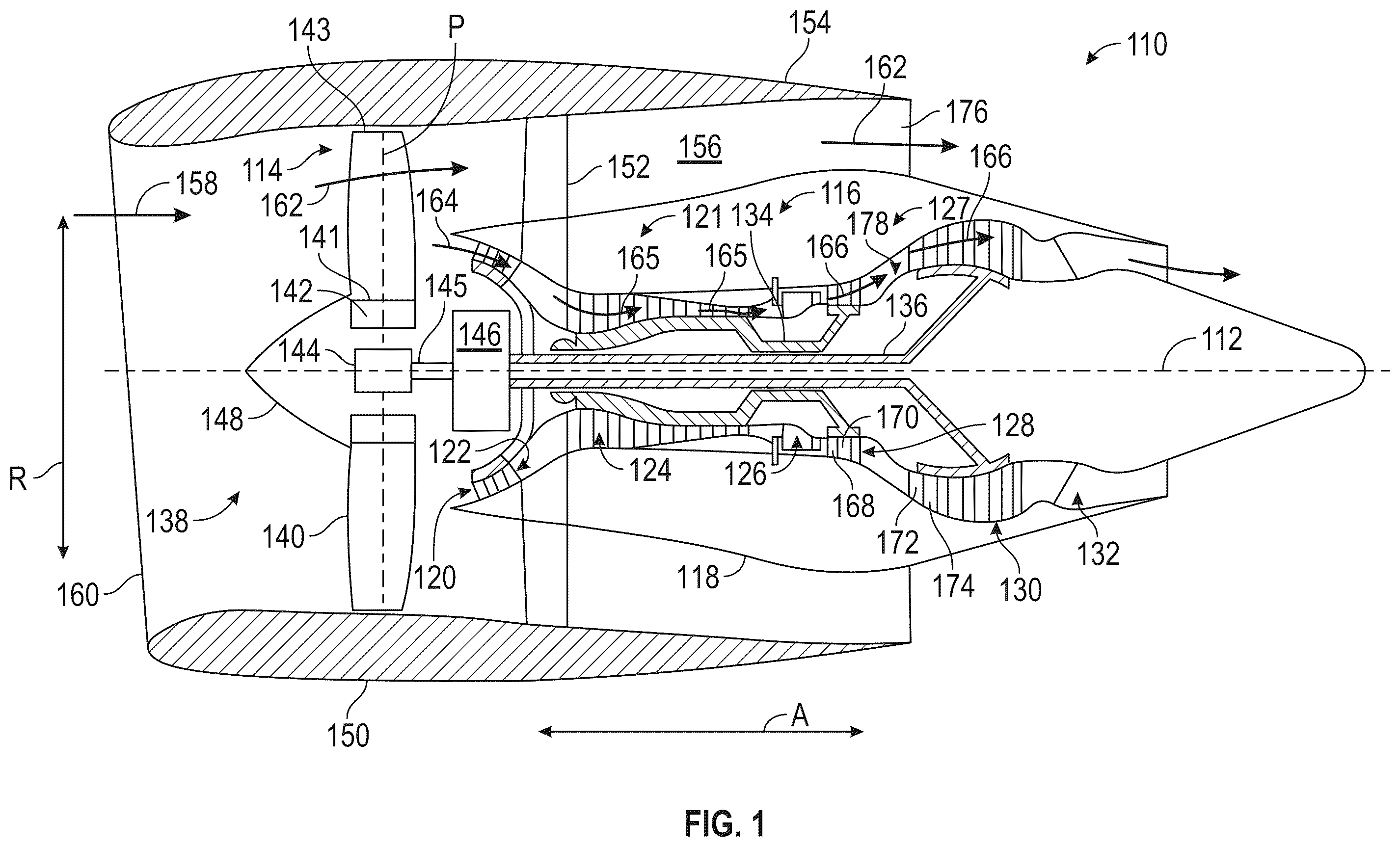 Patent US12480415 — Turbofan engine including a fan actuation system — Figure 1