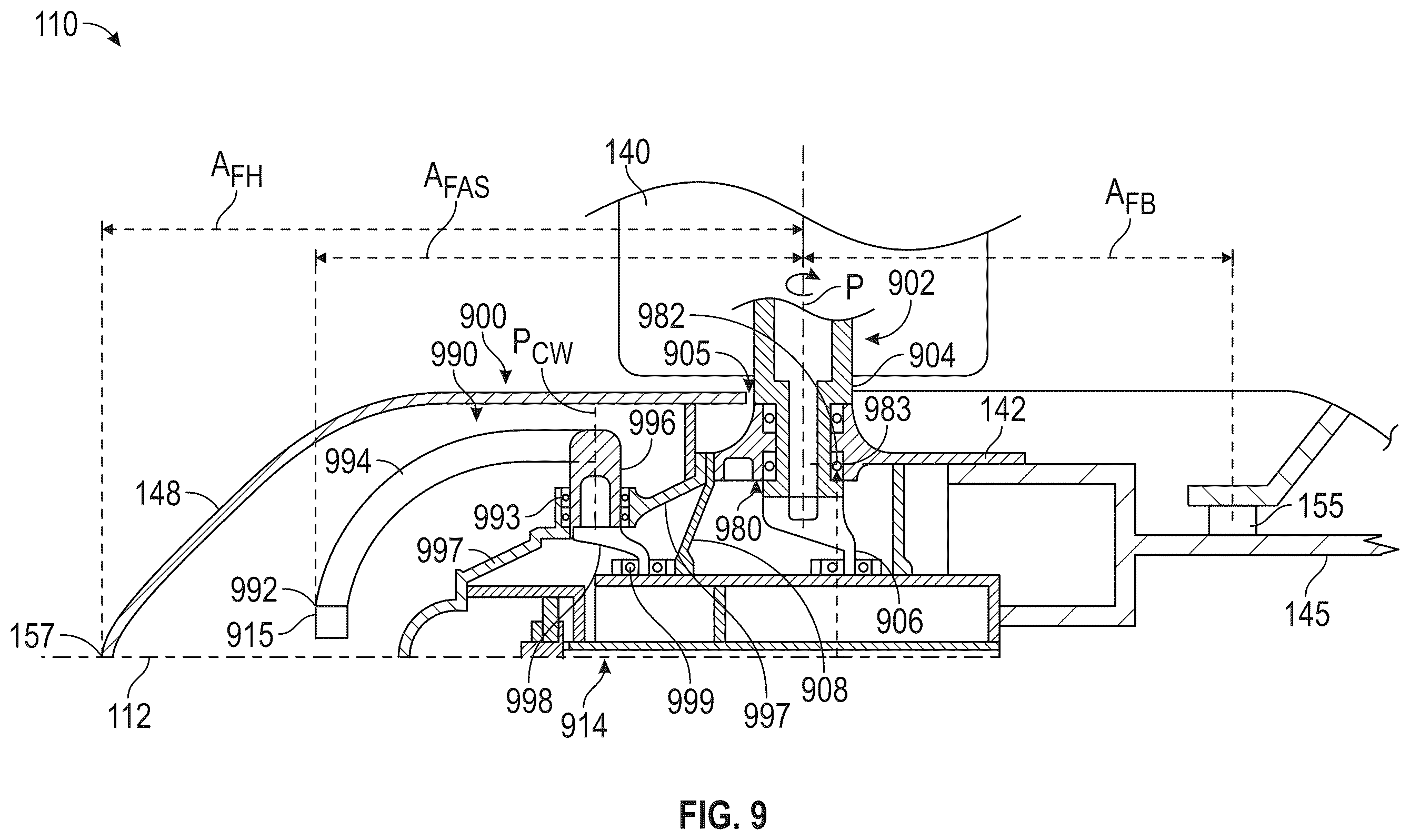 Patent US12480415 Figure 9 – Turbofan engine including a fan actuation system