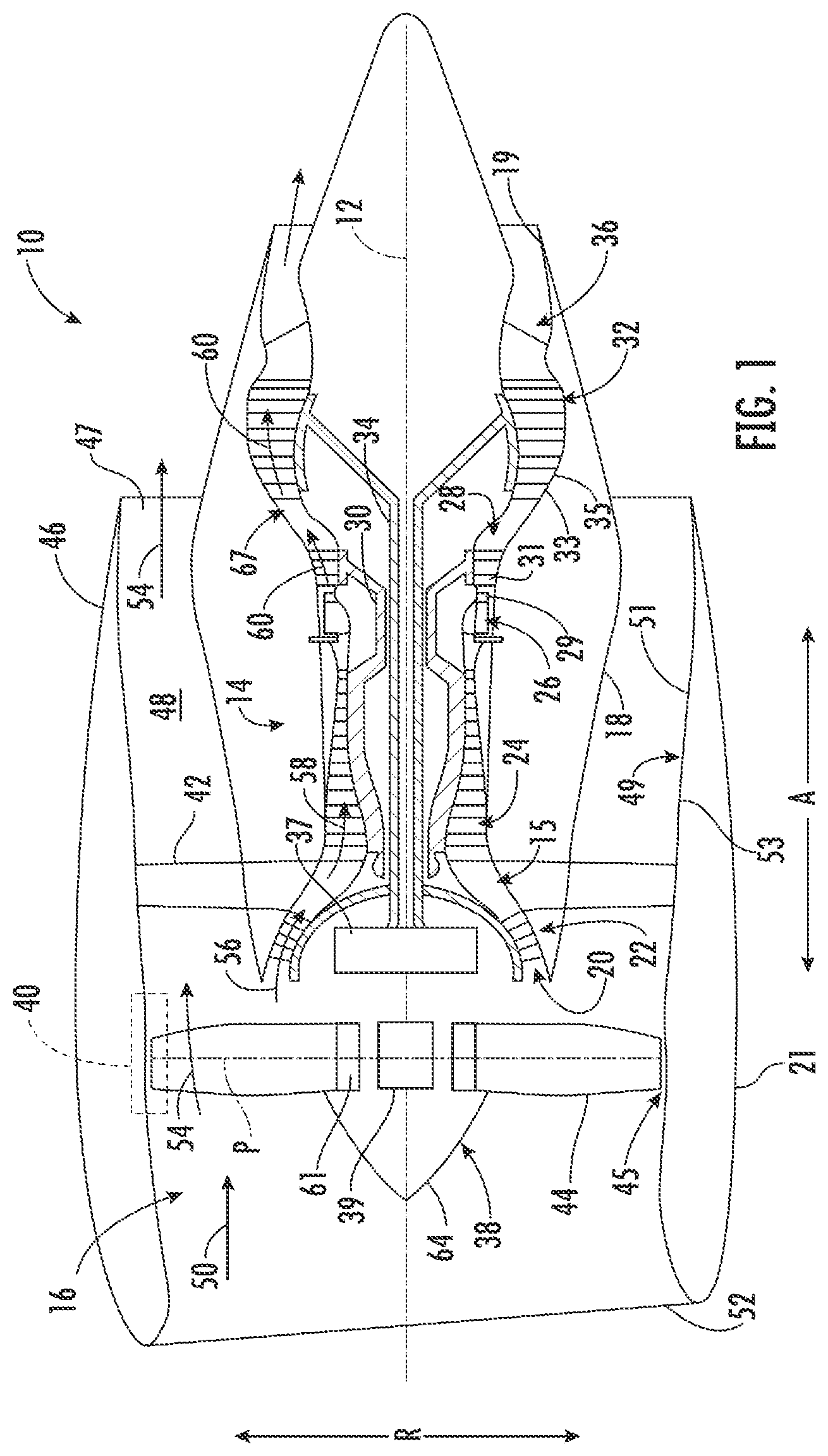 Patent US12480417 Figure 1 – Cold spray duct for a gas turbine engine